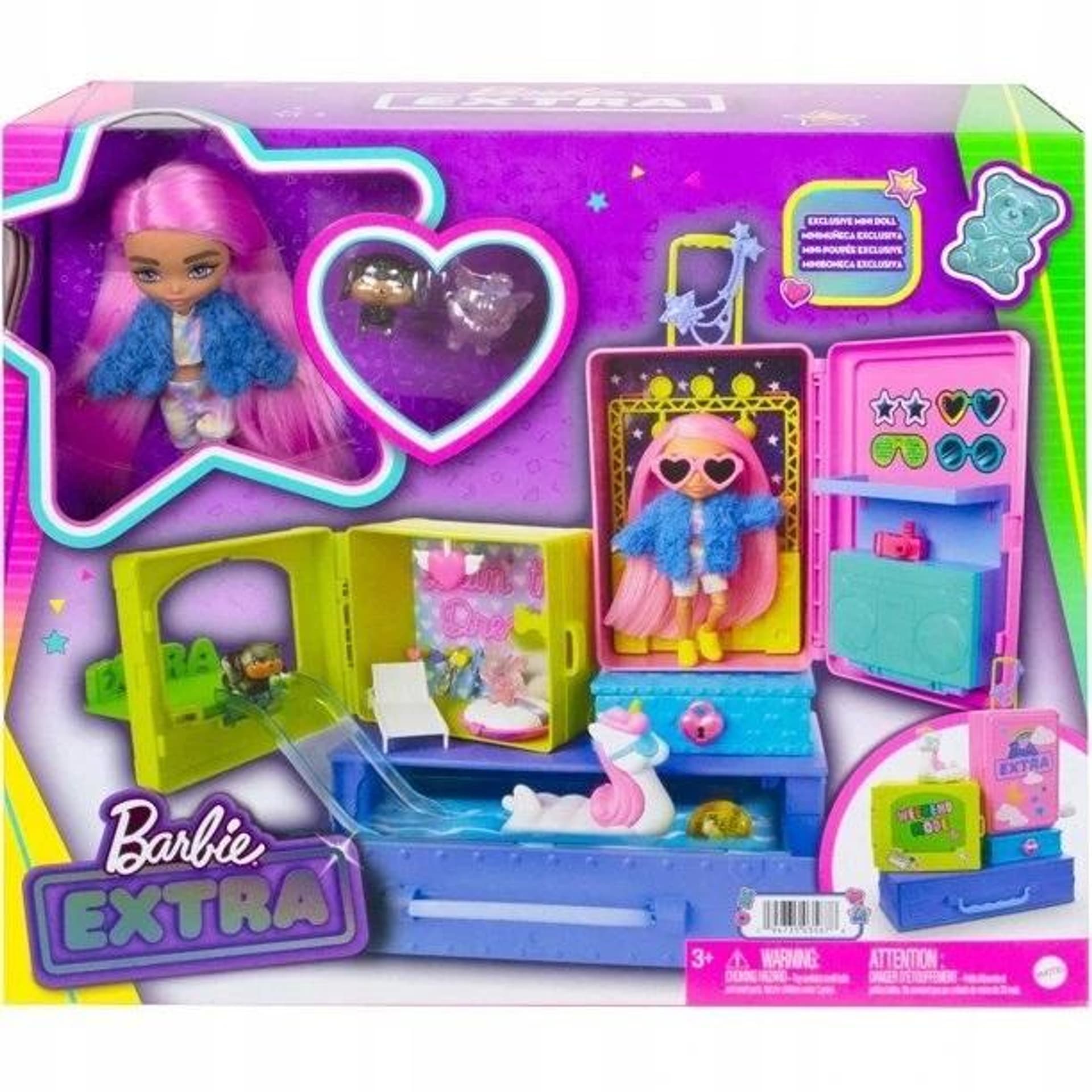

Barbie Extra zestaw+mała lalka+zwierzątka