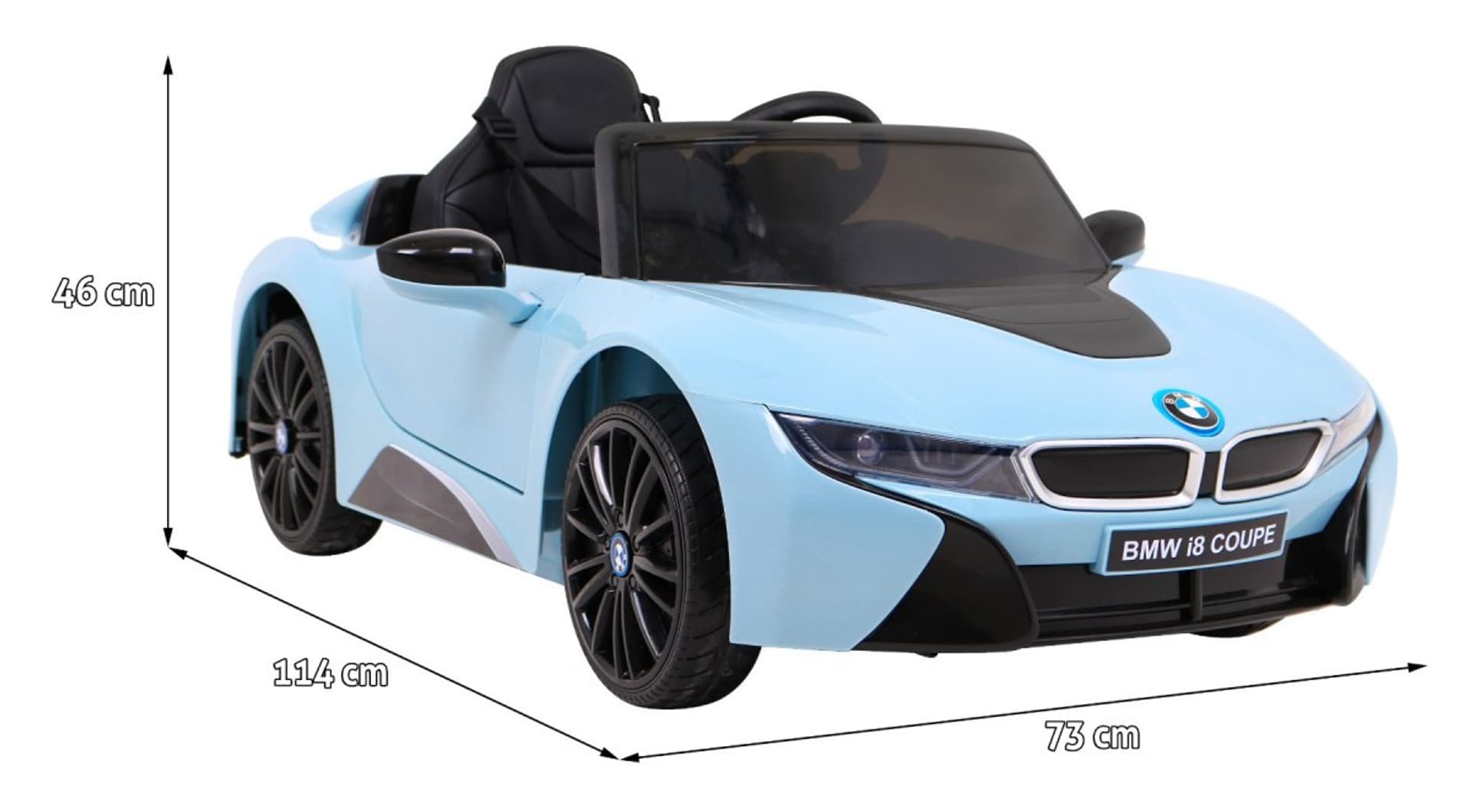 

BMW I8 Lift Auto na akumulator Niebieski + Pilot + Wolny Start + 3-pkt pasy + MP3 USB + LED