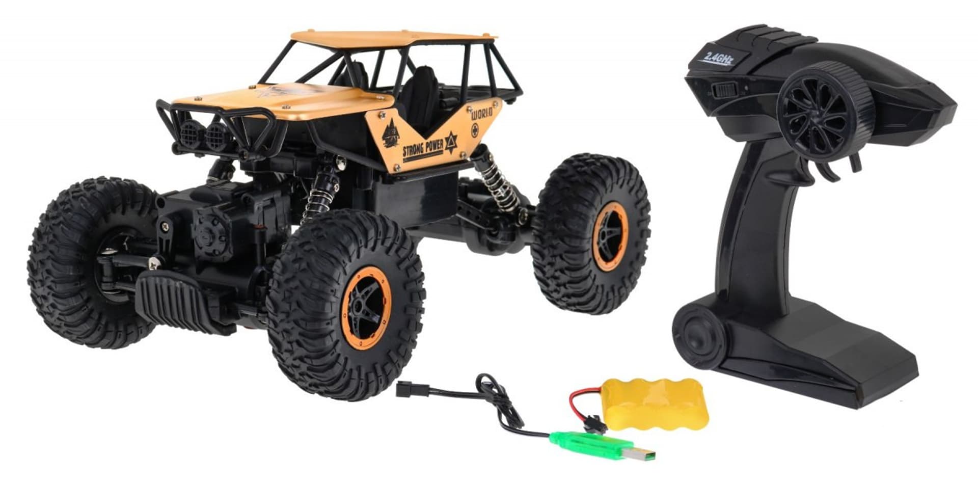

Crawler Monster dla dzieci 6+ Zdalnie sterowany Złoty model 1:18 Ekstremalna jazda