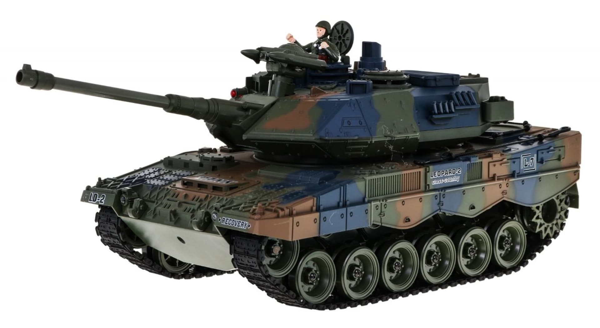

Zdalnie sterowany Czołg Leopard 2A6 dla dzieci 3+ Zielony 1:18 Funkcja dymu + Pilot 2,4 GHz + Akcesoria