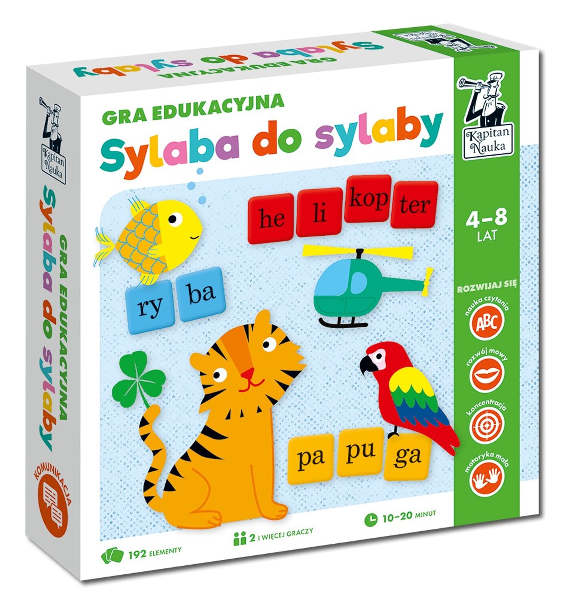 

Gra edukacyjna "Sylaba do sylaby" dla dzieci 4-8 lat + Układanie wyrazów + Nazywanie obrazków