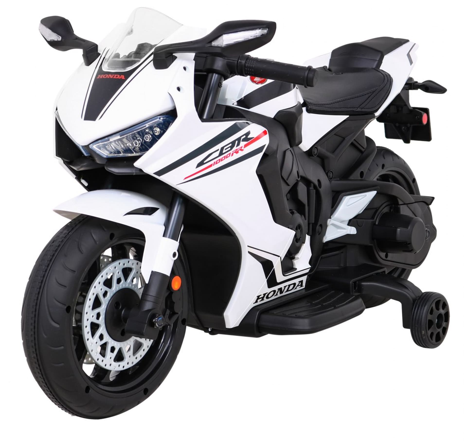 

Honda CBR 1000RR Motor na akumulator dla dzieci Biały + Dźwięki MP3 + Kółka pomocnicze