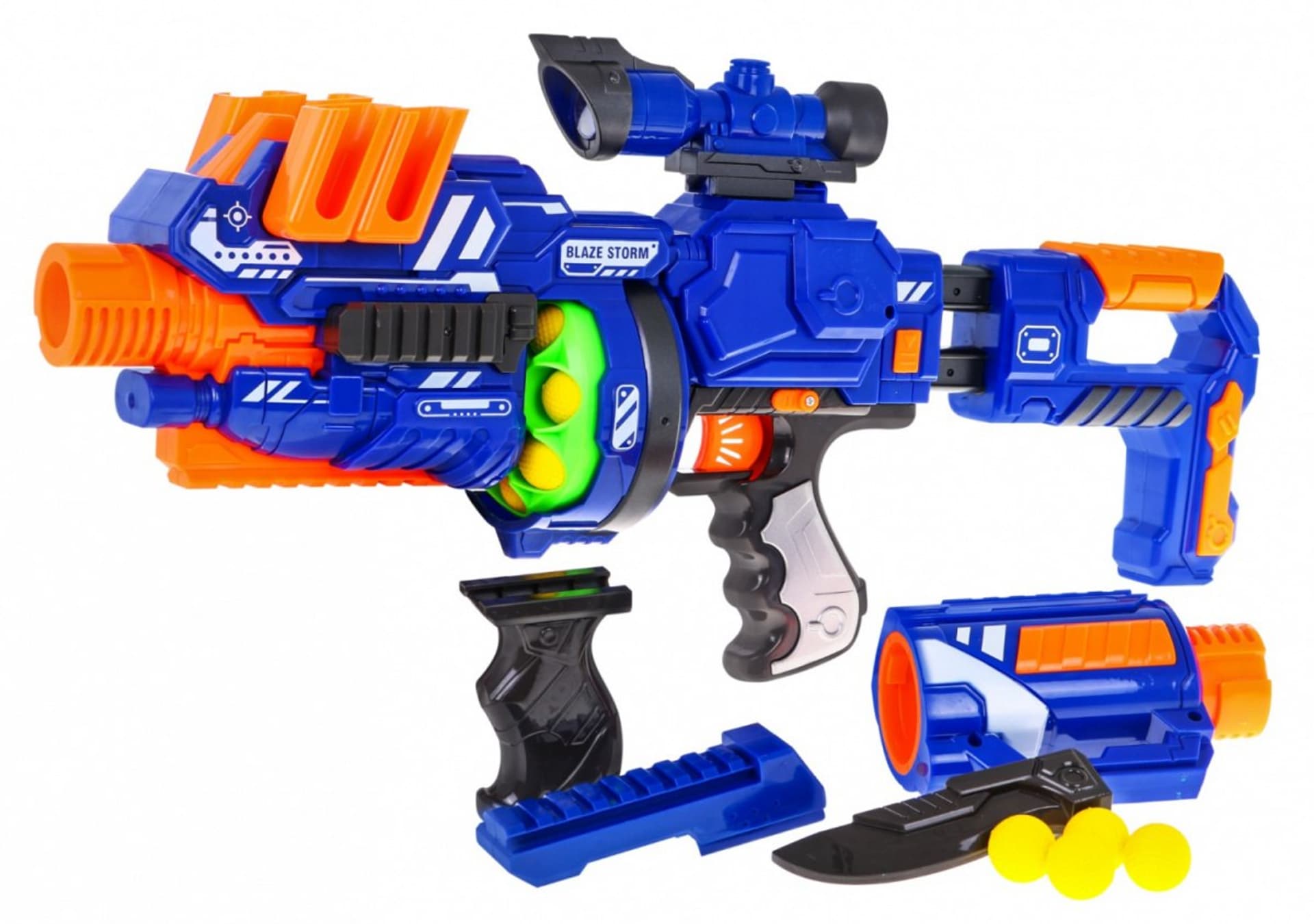 

Karabin dla nastolatków 14+ Blaze Storm 12 kulek z pianki + Celownik + Bagnet