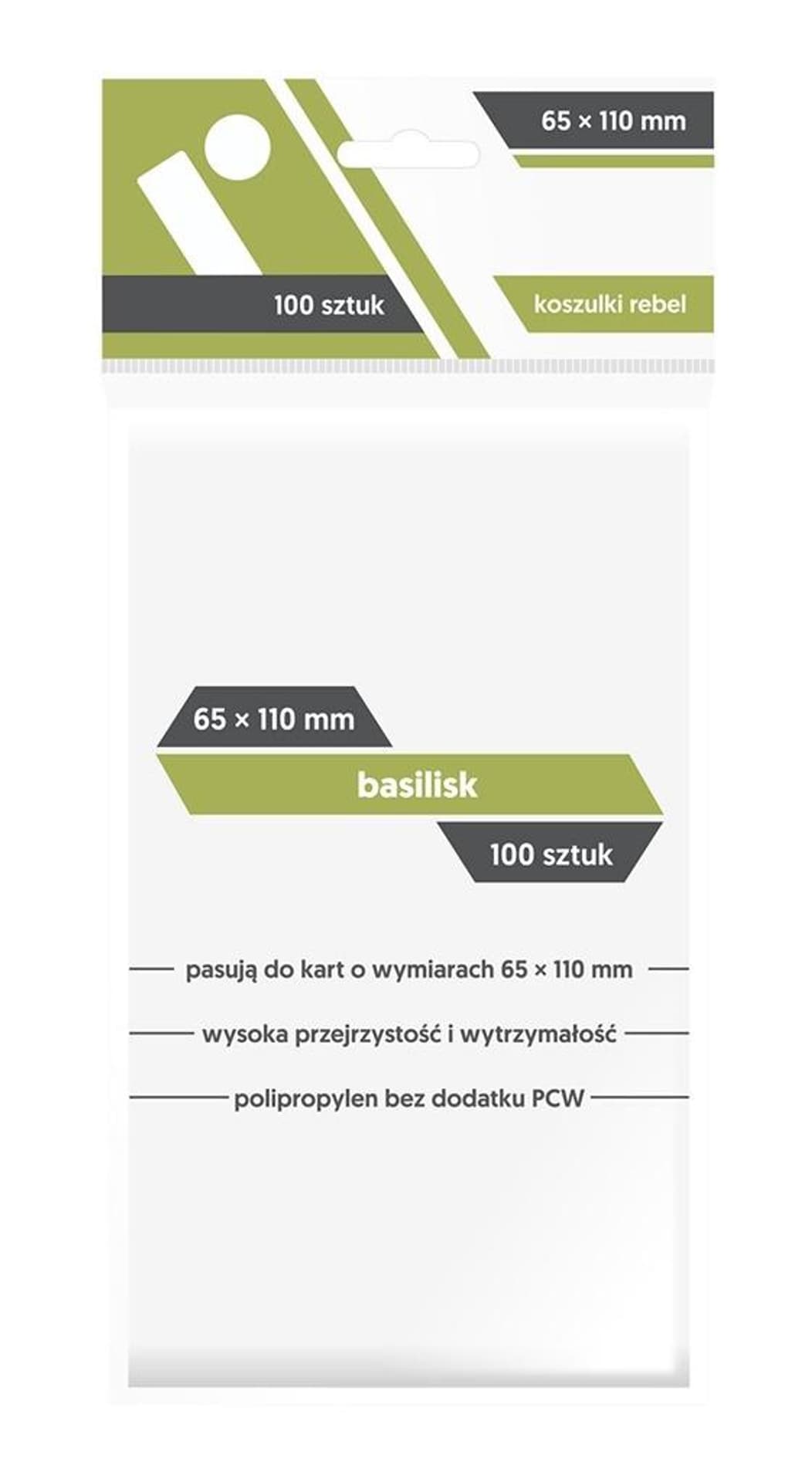 

Koszulki Basilisk 65x110 (100sztuk) REBEL, 100sztuk) rebe