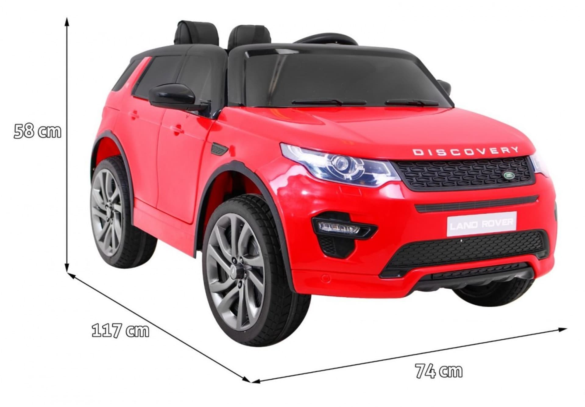 

Land Rover Discovery dla dzieci Czerwony + Pilot + 5-pkt pasy + Regulacja siedzenia + EVA + MP3 LED