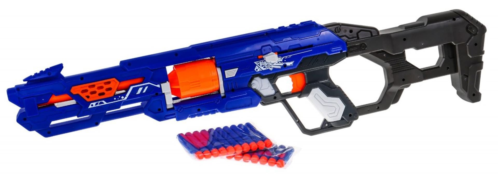 

Manualny Karabin dla dzieci 8+ Blaze Storm Mechanizm z suwakiem + 20 długich Pocisków z pianki