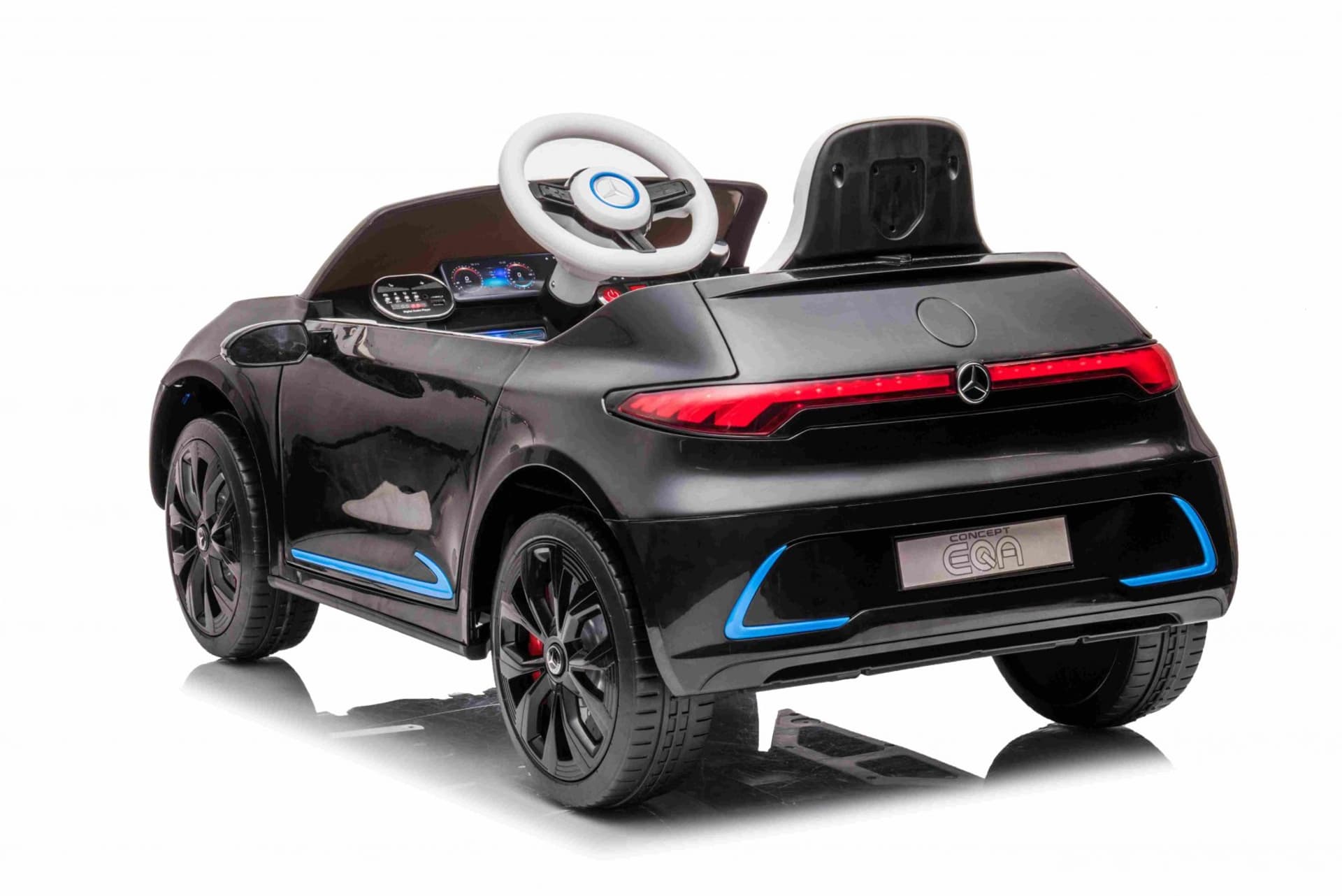 

Mercedes Benz AMG EQA dla dzieci Czarny + Pilot + 5-punktowe pasy + EVA + Wyświetlacz MP3 + LED