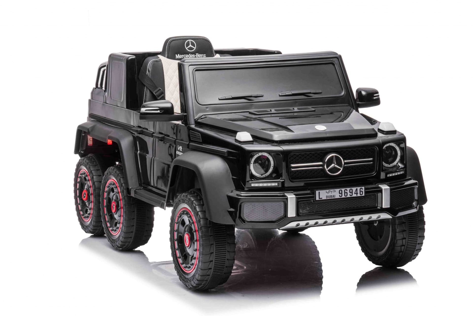 

Mercedes G63 AMG Autko na akumulator Czarny + Pilot + 6 kół EVA + Wolny Start + MP3 LED
