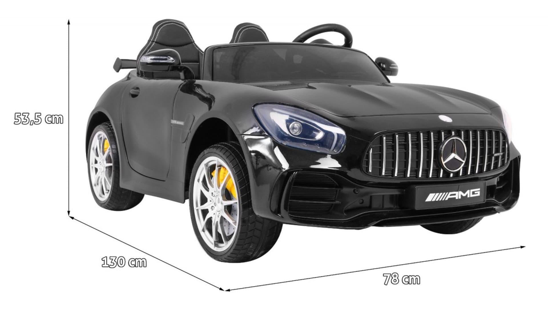

Mercedes-Benz GT R dla dzieci Lakier Czarny + Napęd 4x4 + Nawiew powietrza + Pilot + EVA + MP3 LED