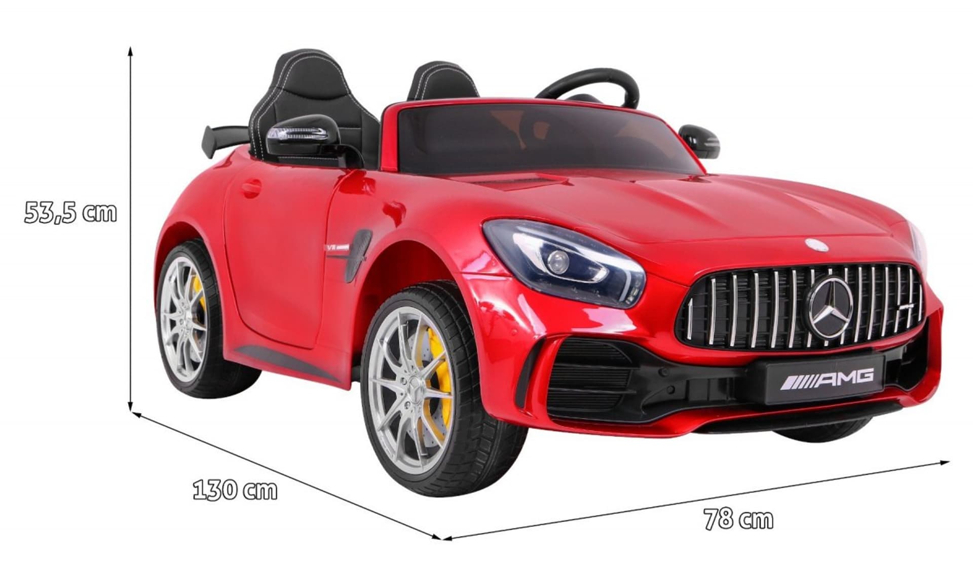 

Mercedes-Benz GT R dla dzieci Lakier Czerwony + Napęd 4x4 + Nawiew powietrza + Pilot + EVA + MP3 LED
