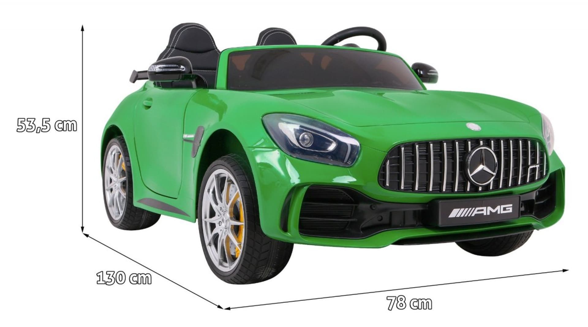 

Mercedes-Benz GT R dla dzieci Lakier Zielony + Napęd 4x4 + Nawiew powietrza + Pilot + EVA + MP3 LED