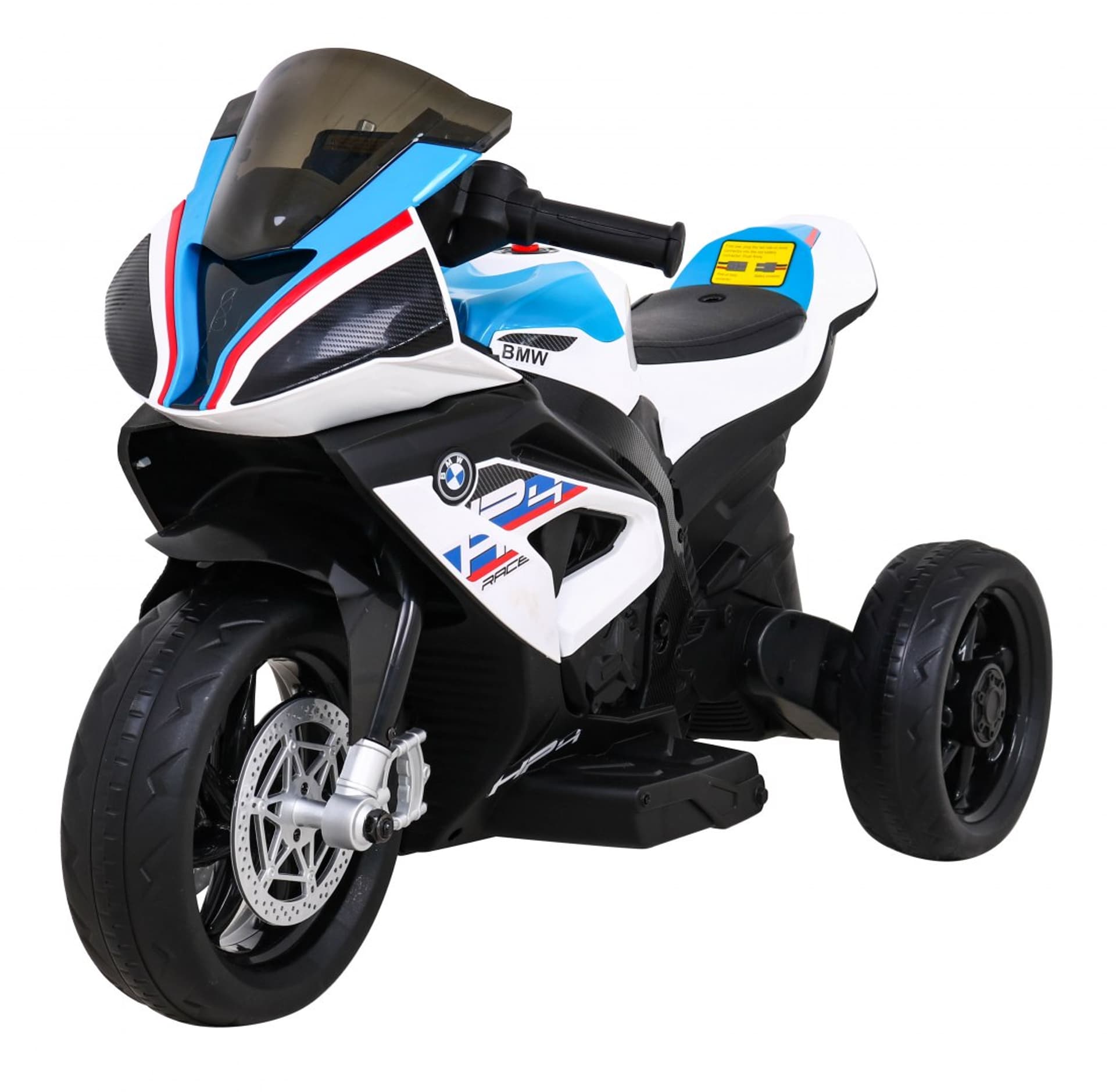 

Motor BMW HP4 na akumulator dla dzieci Biały + 3 Koła + LED + MP3 USB + Ekoskóra
