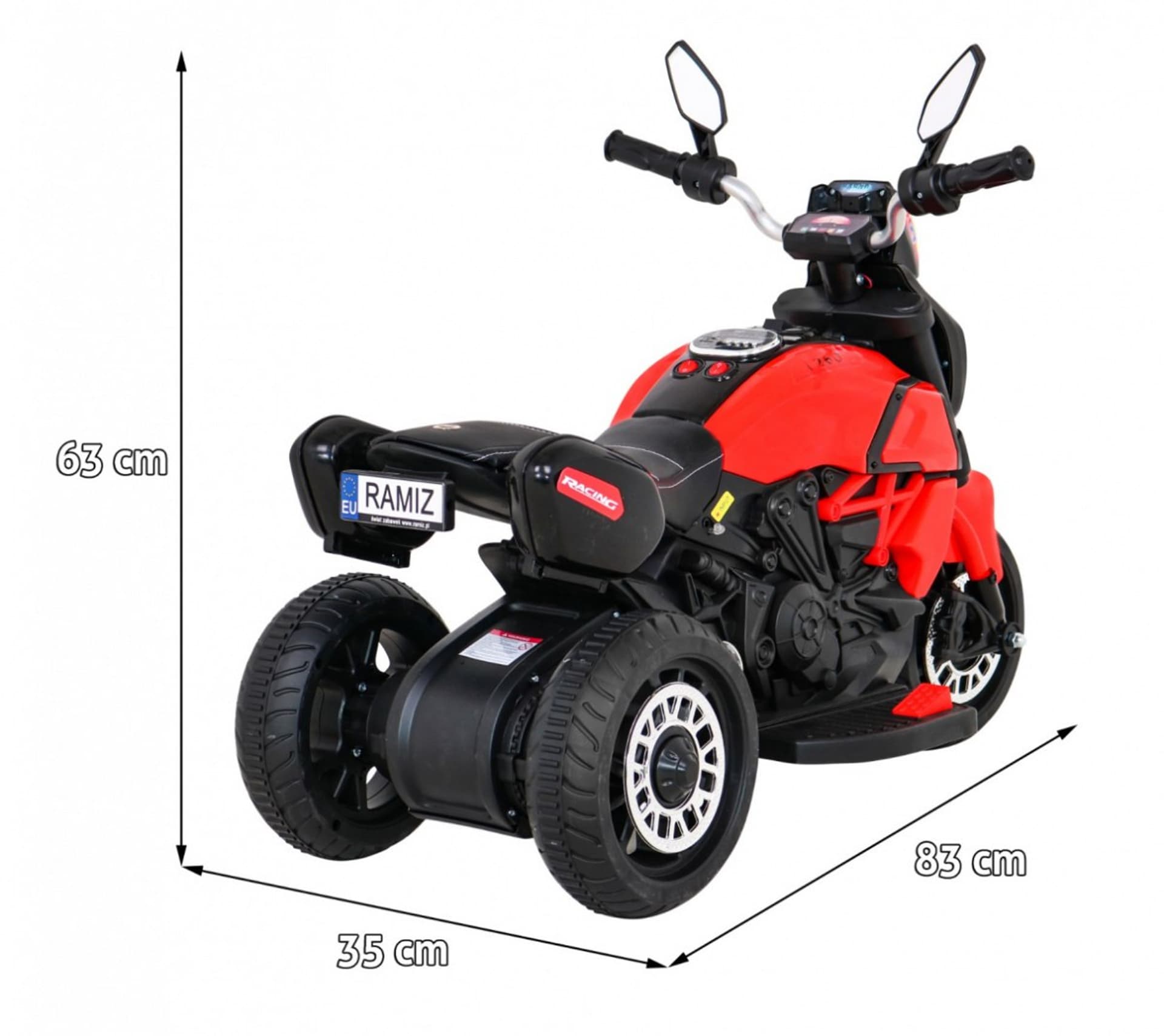 

Motorek Fast Tourist na akumulator dla dzieci Czerwony + Audio + Światła + Ekoskóra