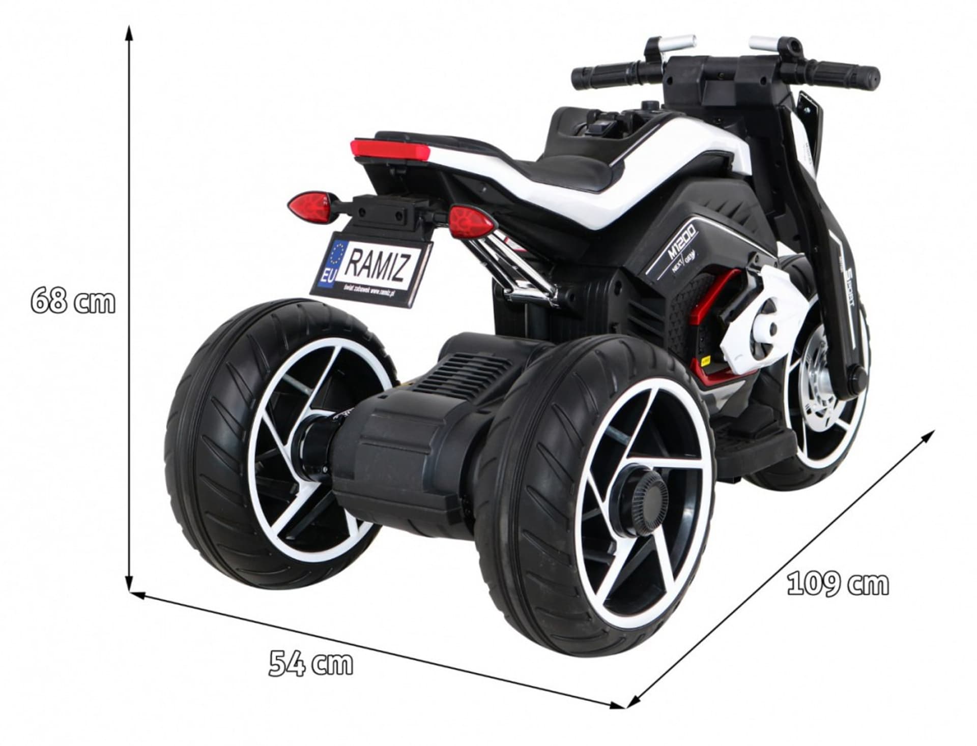 

Motor Future na akumulator dla dzieci Biały + Panel audio + Wolny Start + Koła EVA