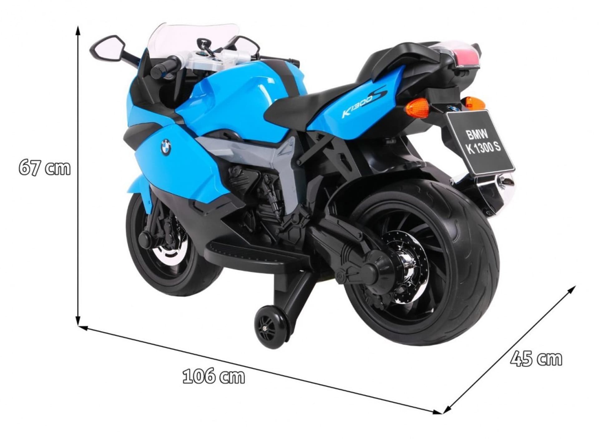 

Motor na akumulator BMW K1300S dla dzieci Niebieski + Kółka pomocnicze + Dźwięki Światła + Wolny Start