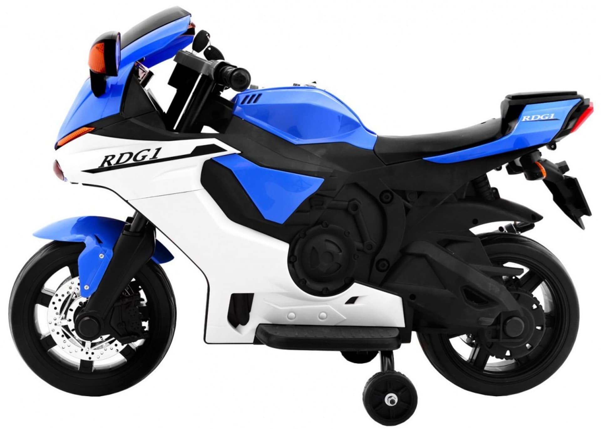 

Motorek R1 Superbike elektryczny dla dzieci Niebieski + Kółka pomocnicze + Klakson + Światła LED