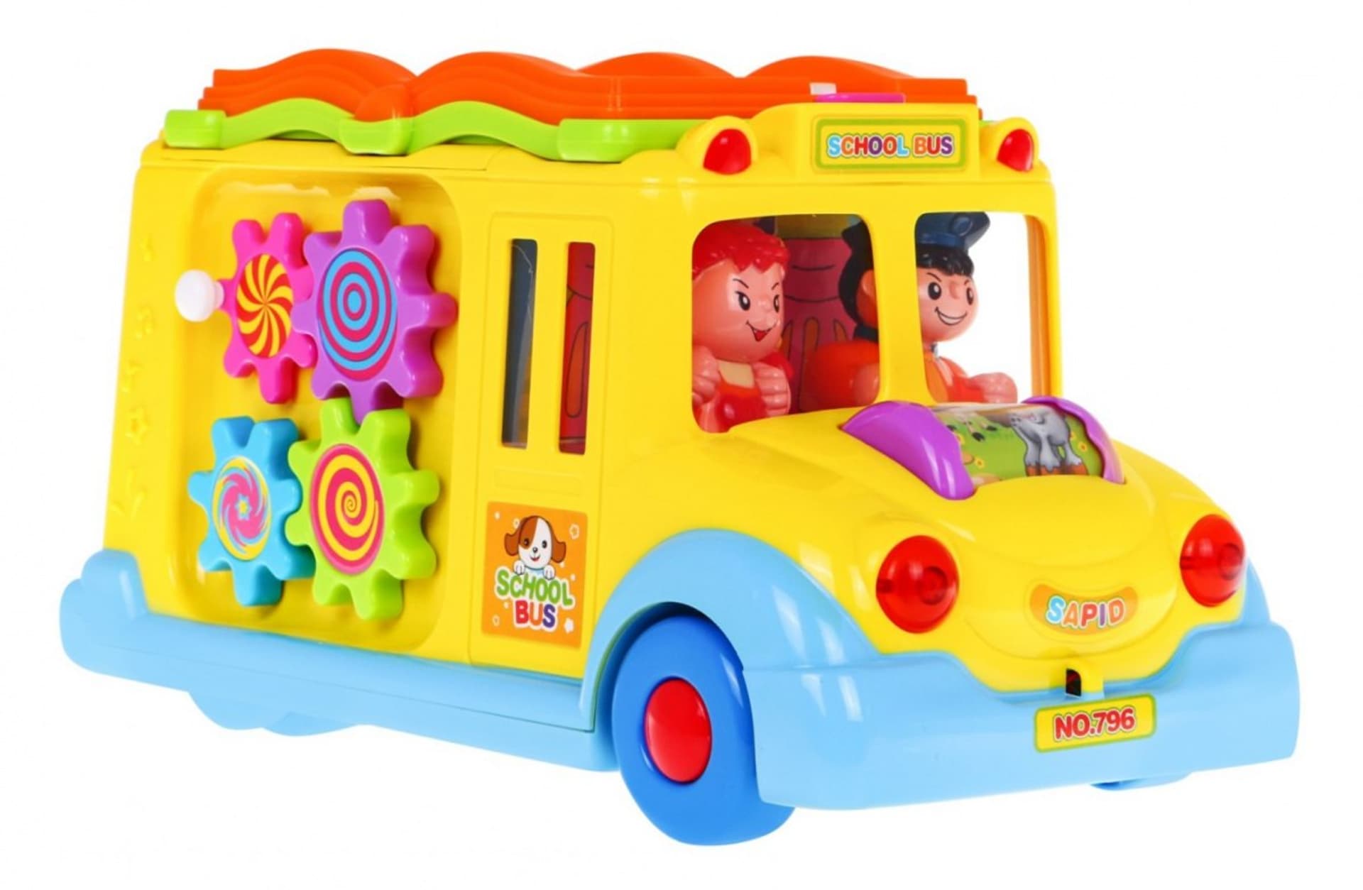 

Multifunkcyjny Autobus dla dzieci 12m+ Dźwięki Światła + Ruchome elementy + Mini zabawy interaktywne