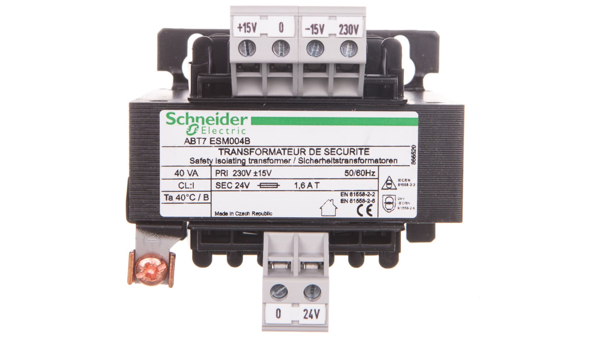 

Transformator 1-fazowy 40VA 230/24V ABT7ESM004B
