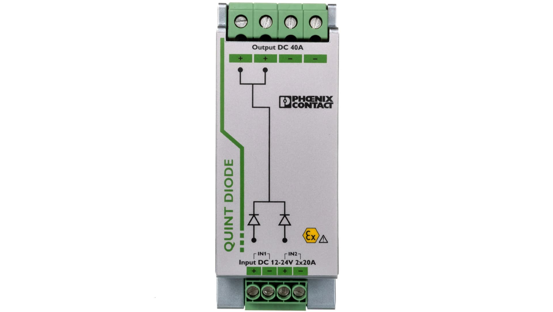 

Moduł diodowy szyn nośnych 12-24V DC/2x20A lub 1x40A DIN 2320157