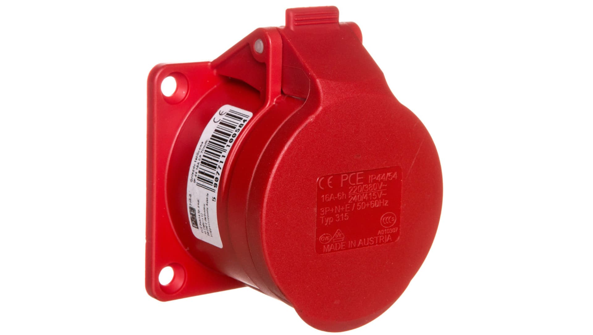 

Gniazdo tablicowe 16A 5P 400V /70x70/ czerwone IP44 315-6