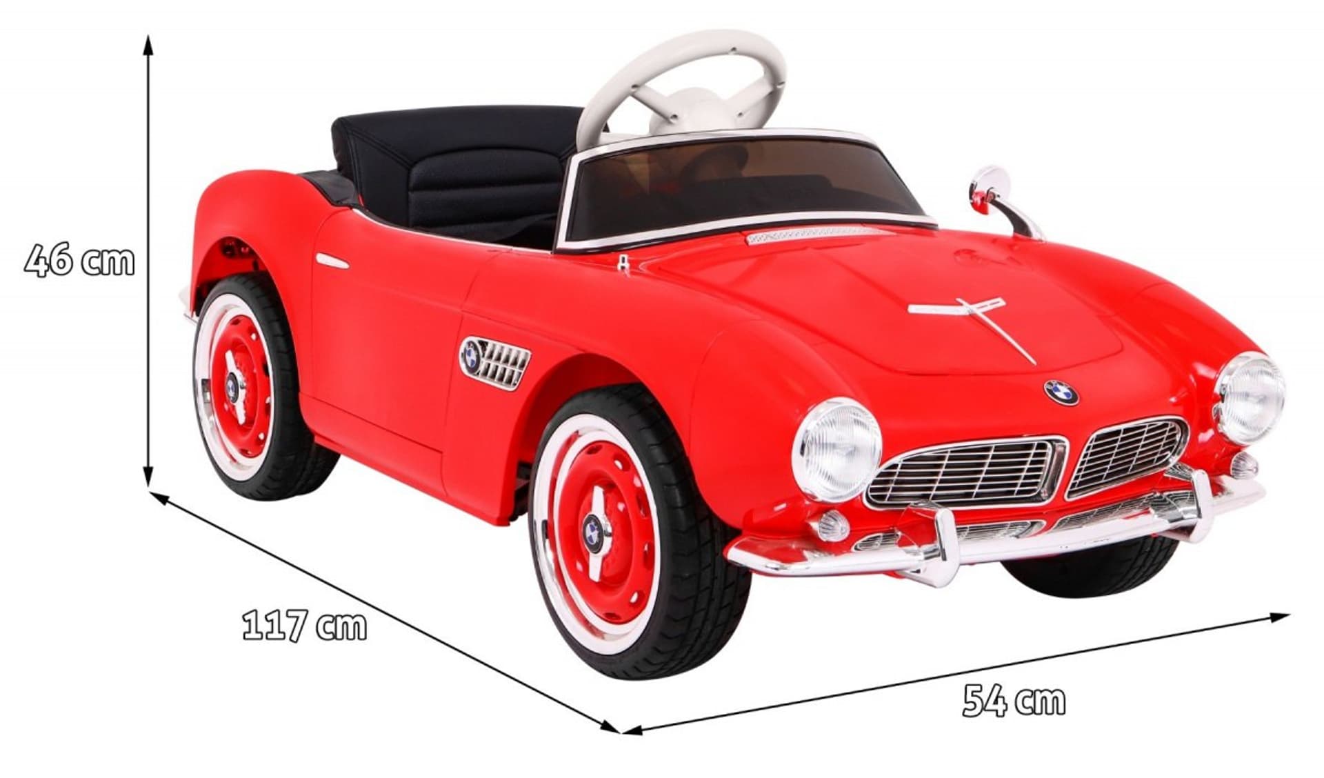 

Autko BMW 507 Retro elektryczne dla dzieci Czerwony + Audio LED + Pilot + Ekoskóra + EVA + Wolny Start