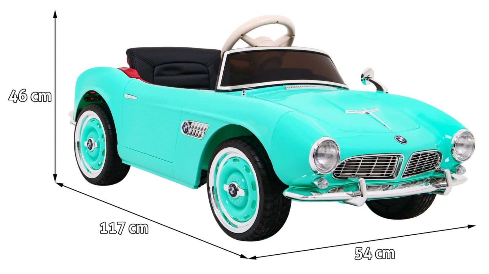 

Autko BMW 507 Retro elektryczne dla dzieci Zielony + Audio LED + Pilot + Ekoskóra + EVA + Wolny Start