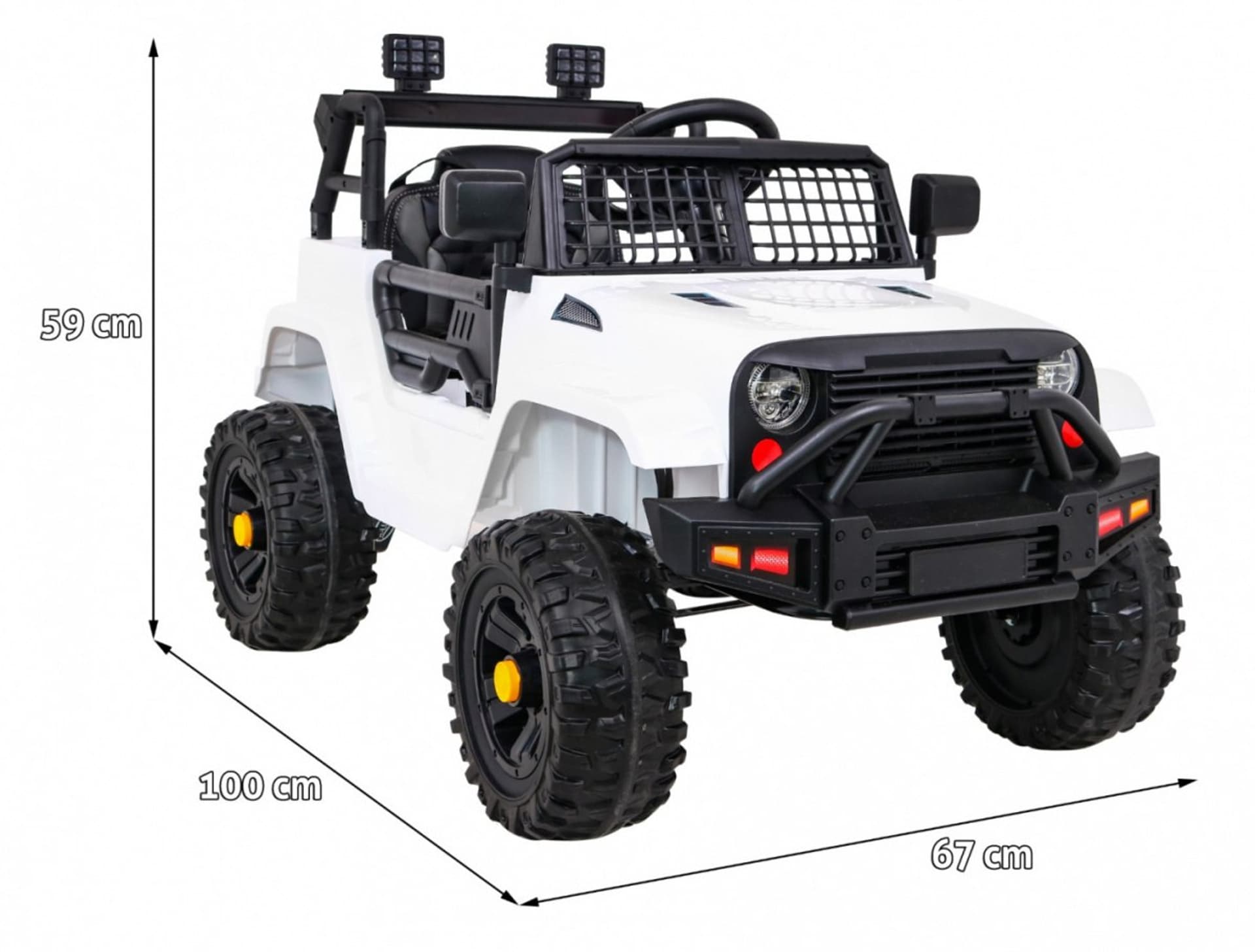 

Autko Jeep Dark Night na akumulator dla dzieci Biały + Wolny Start + EVA + Audio LED