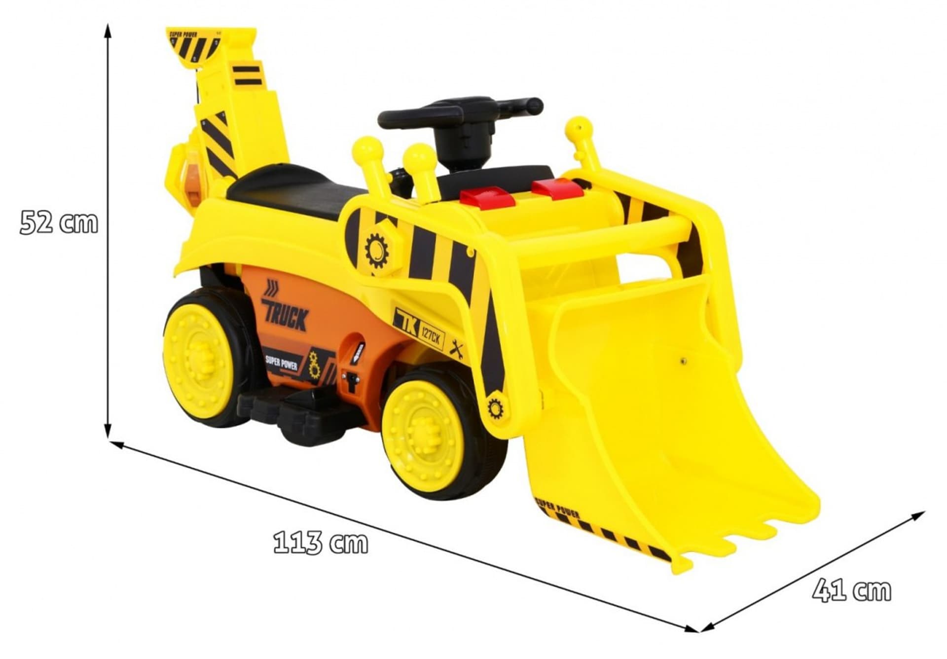 

Koparka na akumulator dla dzieci Traktor Żółty + Ruchoma łyżka + Audio LED