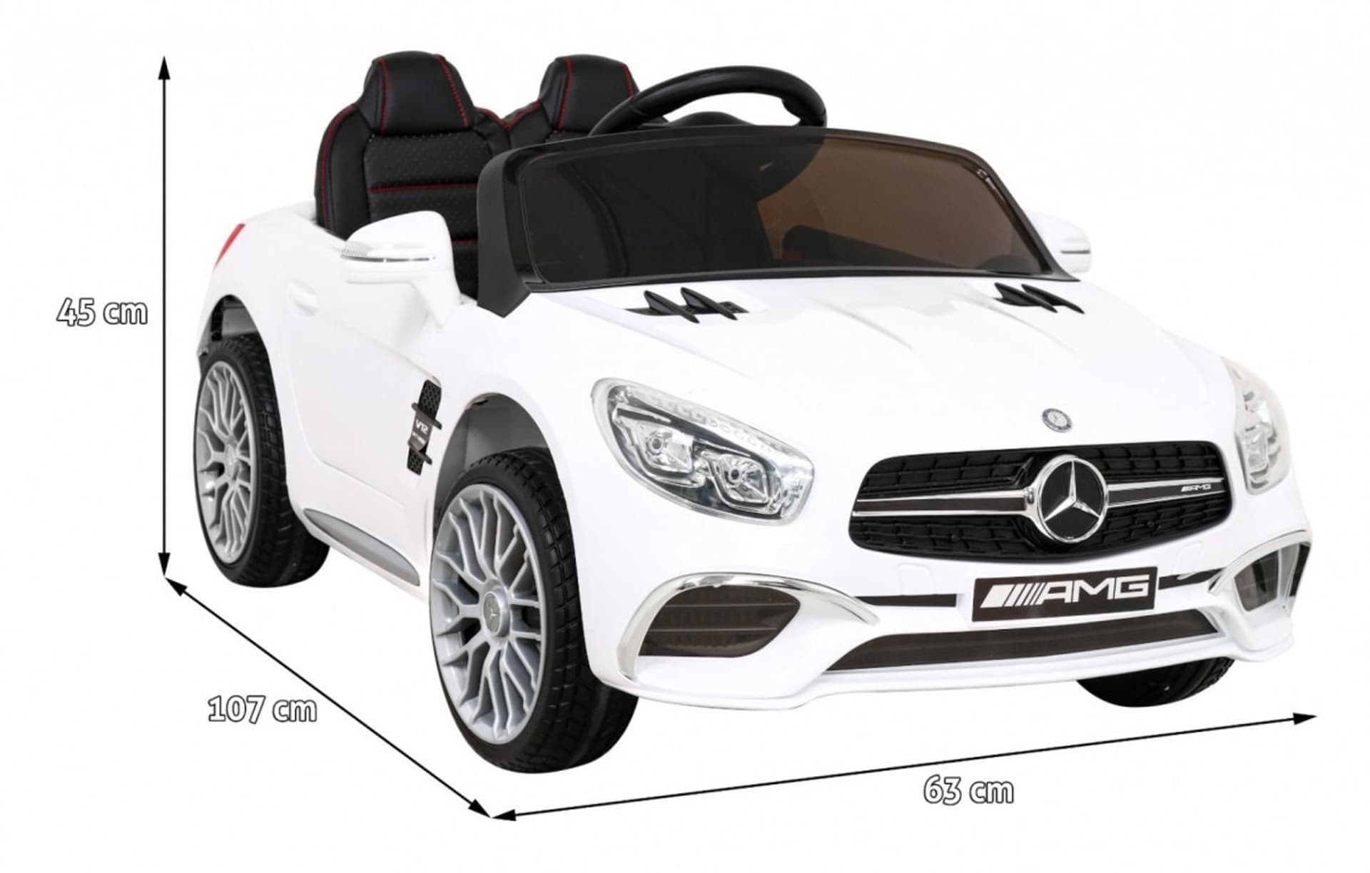 

Mercedes Benz AMG SL65 S elektryczny dla dzieci Biały + Pilot + Audio LED + Ekoskóra + EVA + Wolny Start