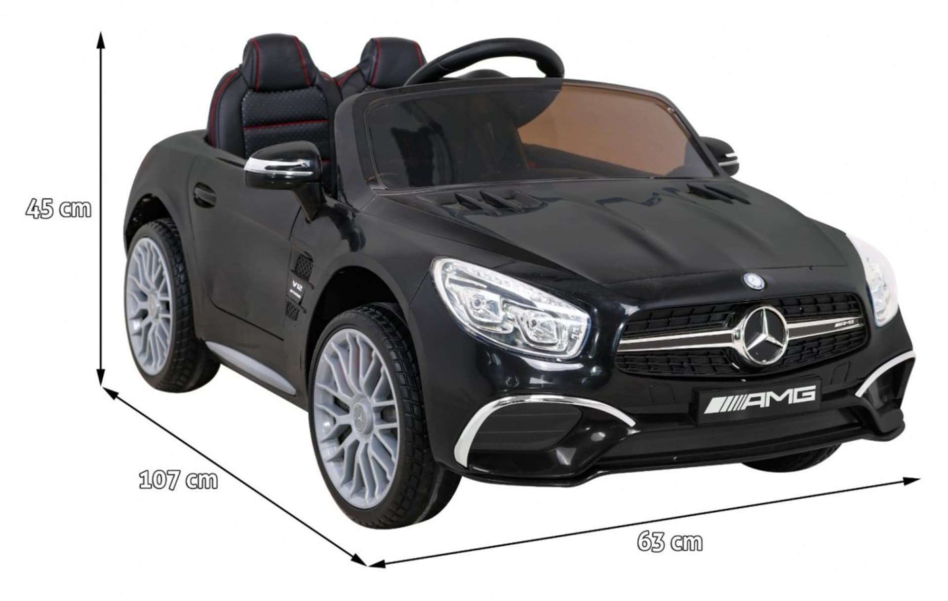 

Mercedes Benz AMG SL65 S elektryczny dla dzieci Czarny + Pilot + Audio LED + Ekoskóra + EVA + Wolny Start