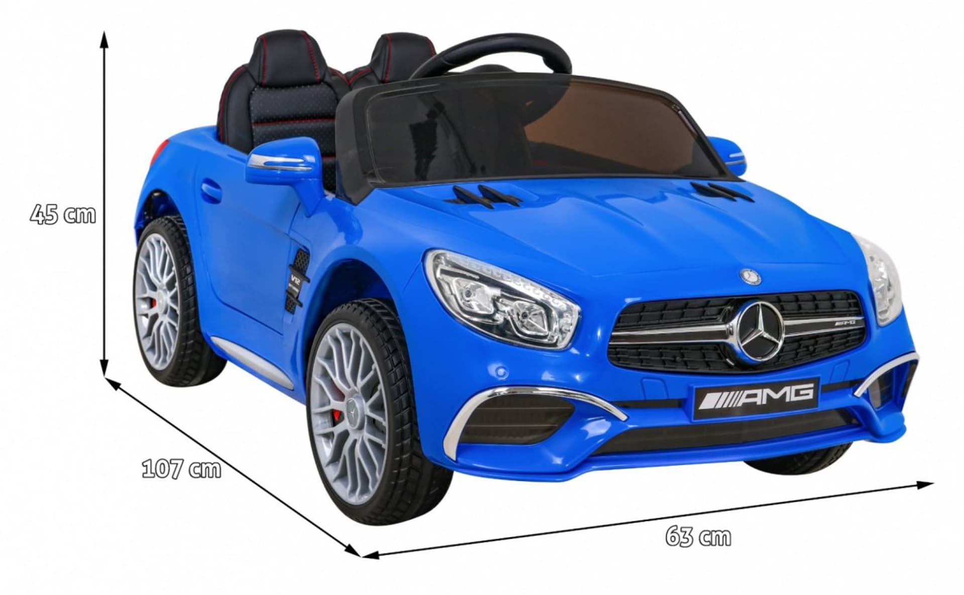 

Mercedes Benz AMG SL65 S elektryczny dla dzieci Niebieski + Pilot + Audio LED + Ekoskóra + EVA + Wolny Start