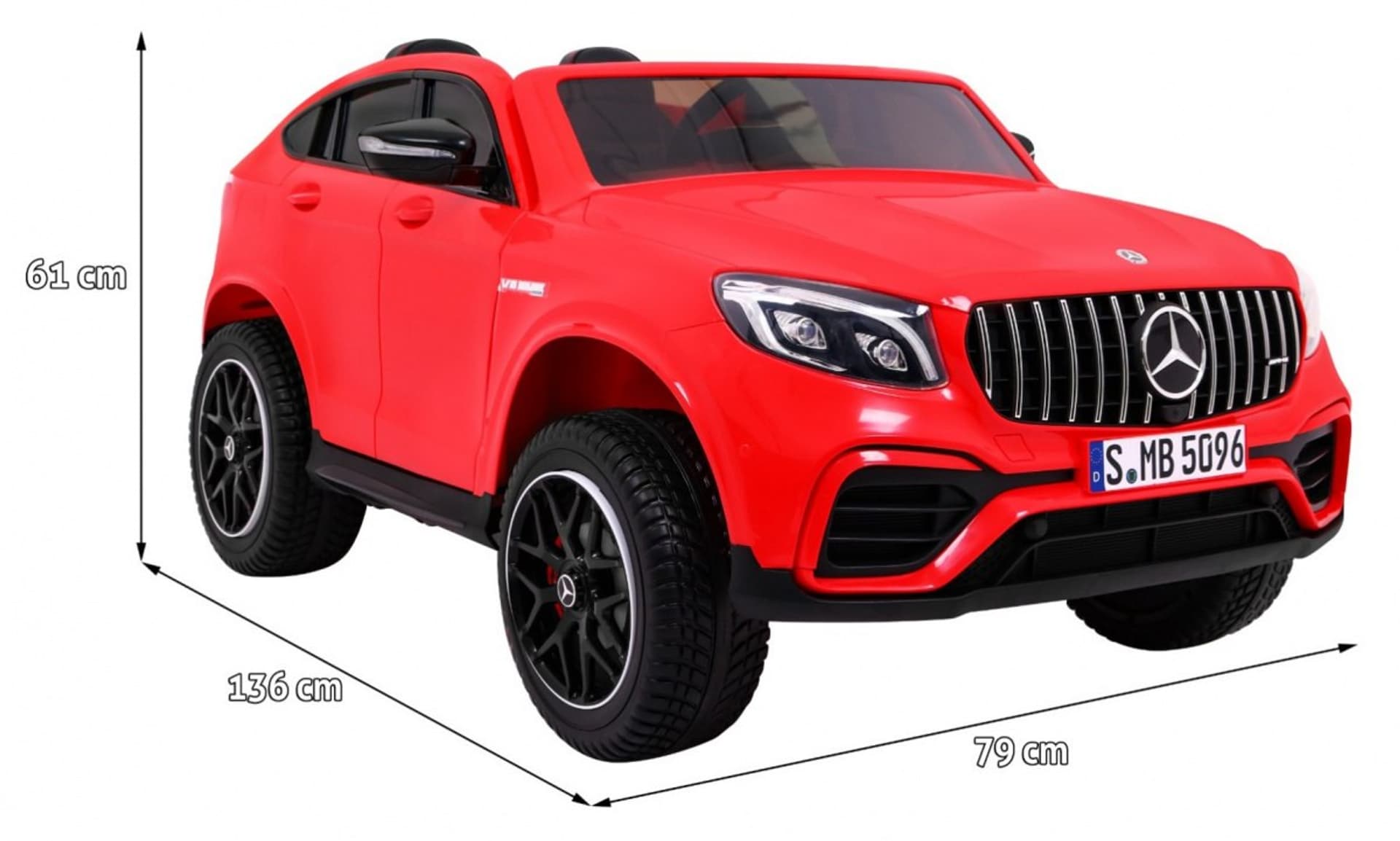 

Auto Mercedes GLC 63S dla dzieci Czerwony + Napęd 4x4 + MP4 + LED + Ekoskóra + Wolny Start + EVA