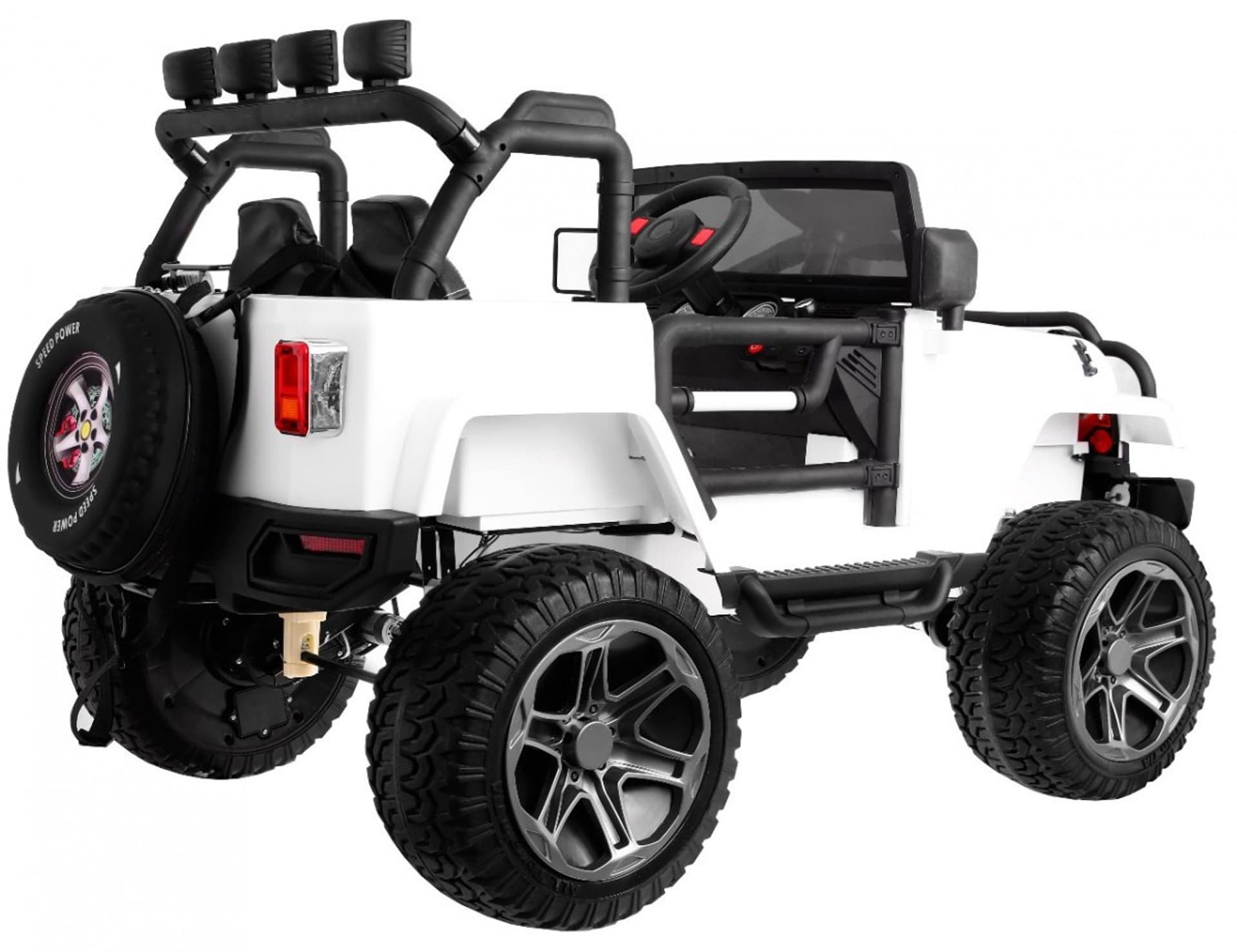 

Auto terenowe typu jeep Monster 4x4 dla dzieci Biały + Pilot + Regulacja siedzenia + Wolny Start + MP3 LED + Bagażnik + Plecak