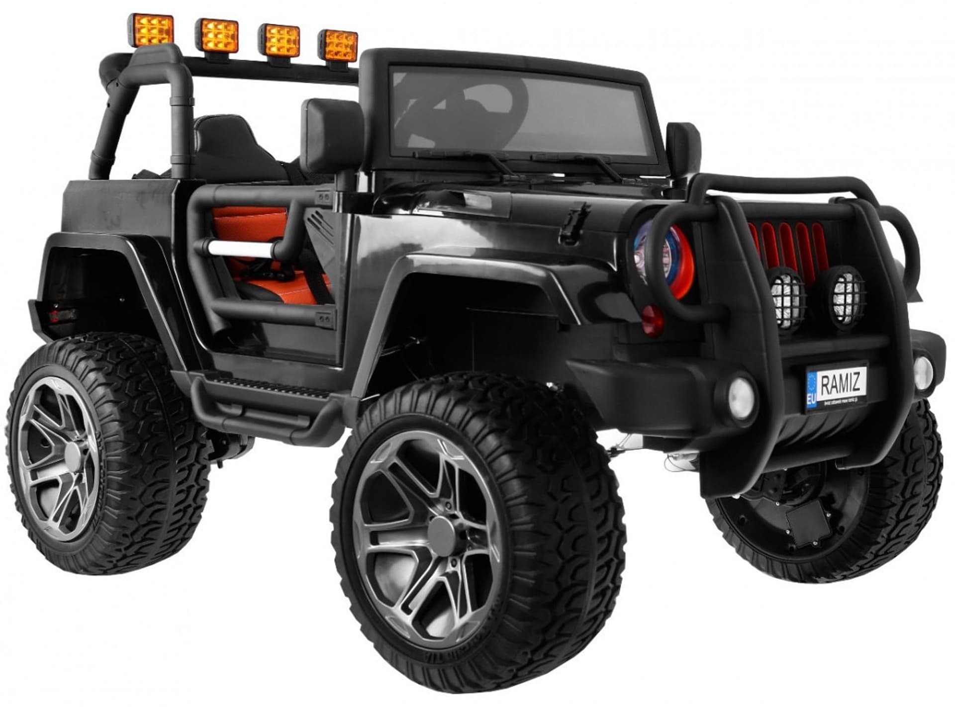 

Auto terenowe typu jeep Monster 4x4 dla dzieci Czarny + Pilot + Regulacja siedzenia + Wolny Start + MP3 LED + Bagażnik + Plecak