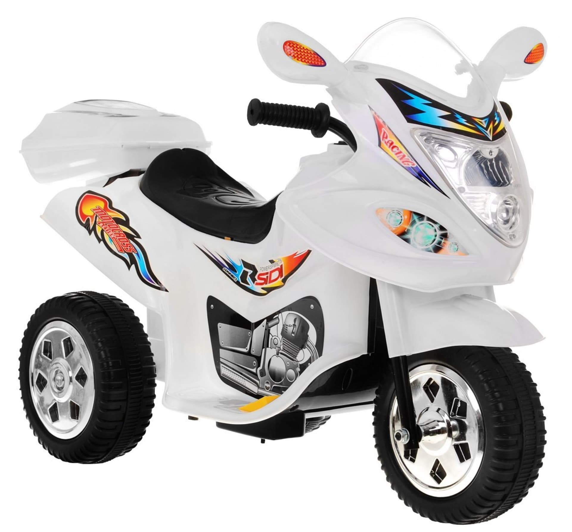 

Motorek Trójkołowy BJX-088 elektryczny dla najmłodszych Biały + Dźwięki + Światła