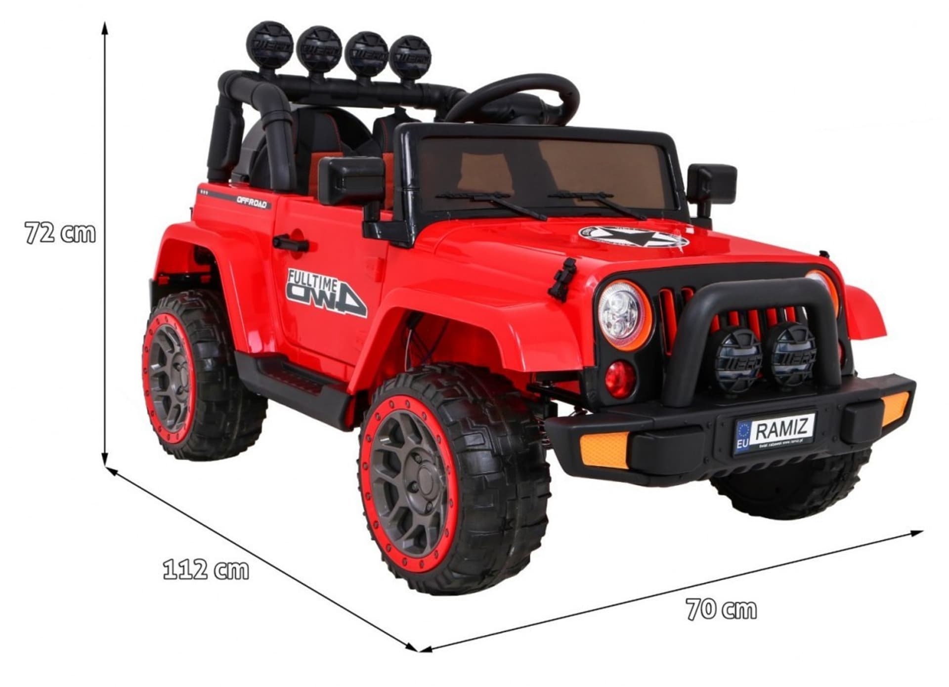 

Auto Terenowe Full Time 4WD dla dzieci Czerwony + Napęd 4x4 + Pilot + Audio LED + Schowek