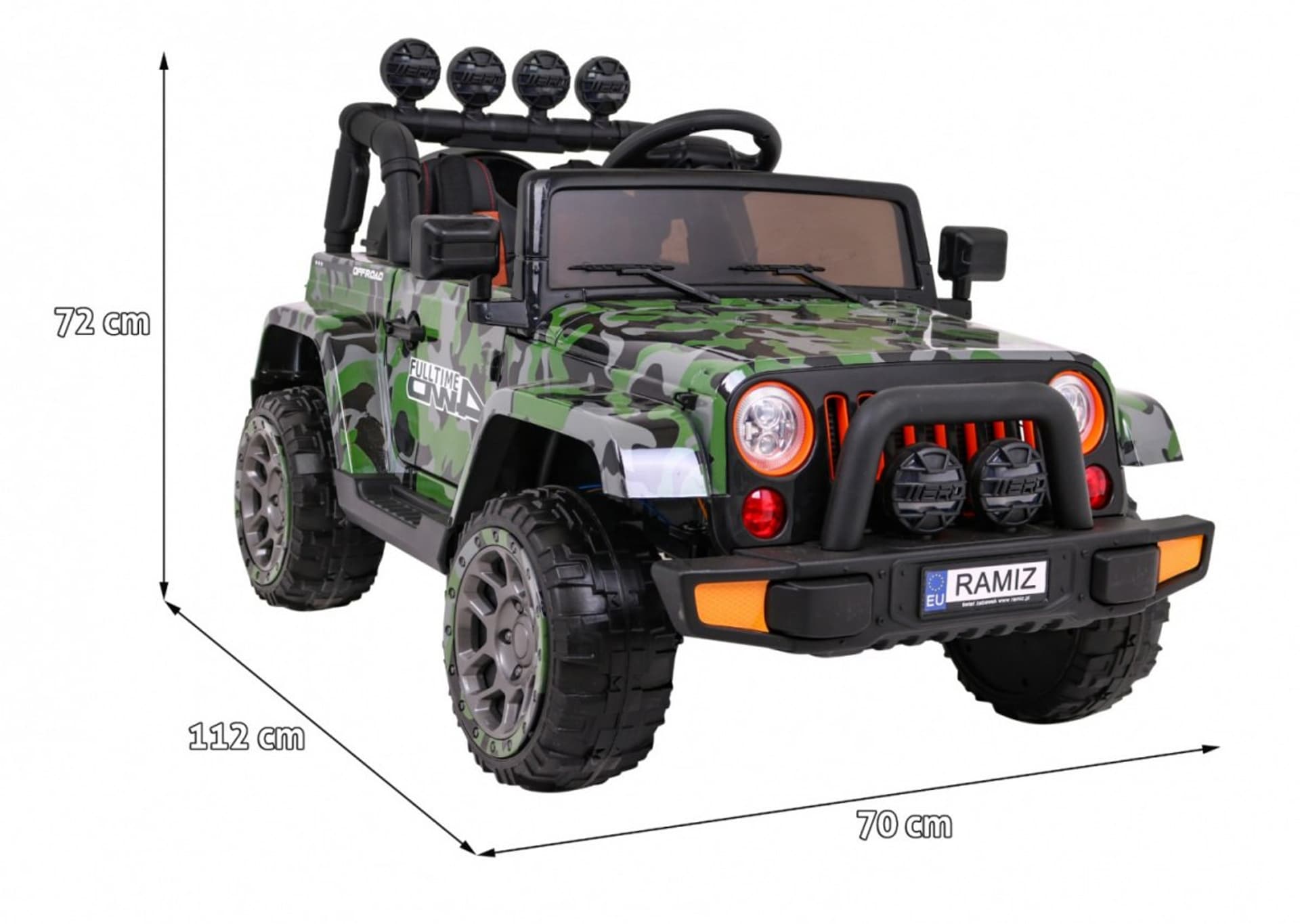 

Auto Terenowe Full Time 4WD dla dzieci Lakier Moro + Napęd 4x4 + Pilot + Audio LED + Schowek