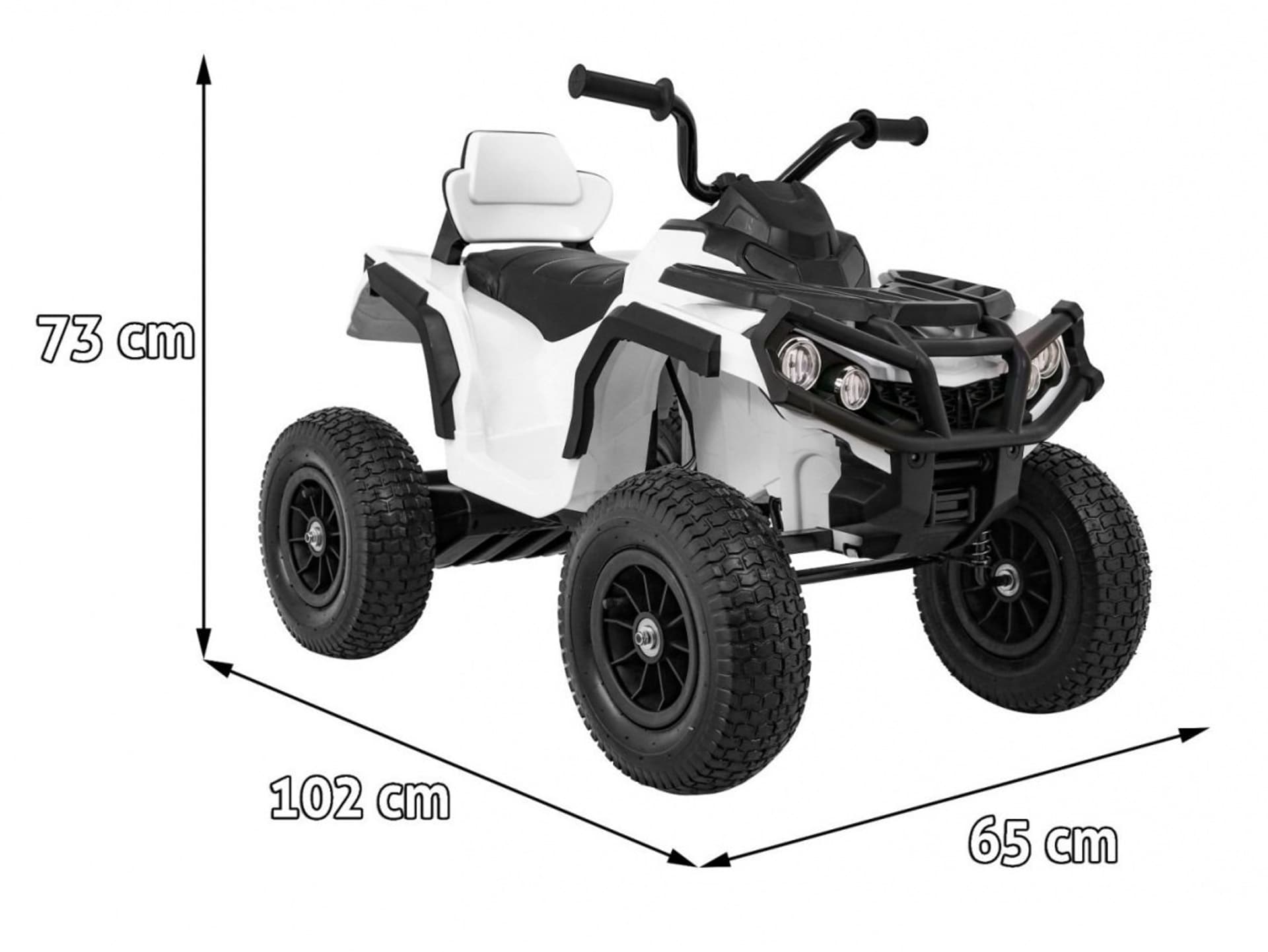 

Quad ATV Air na akumulator dla dzieci Biały + Koła pompowane + Radio MP3 + Wolny Start