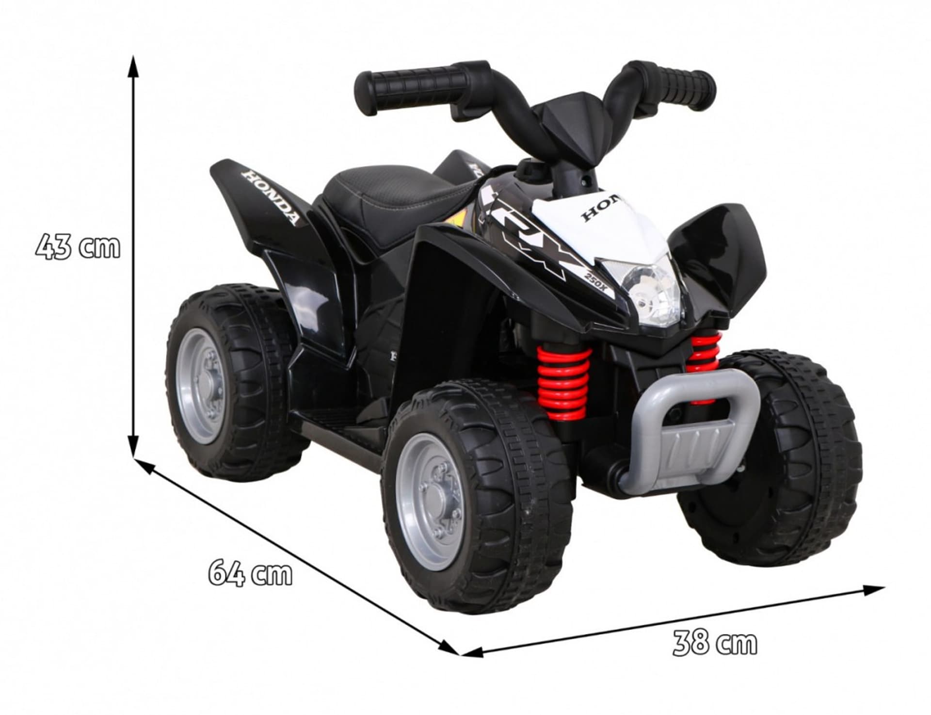 

Quad Honda 250X TRX na akumulator Czarny + Klakson + LED + Ekoskóra