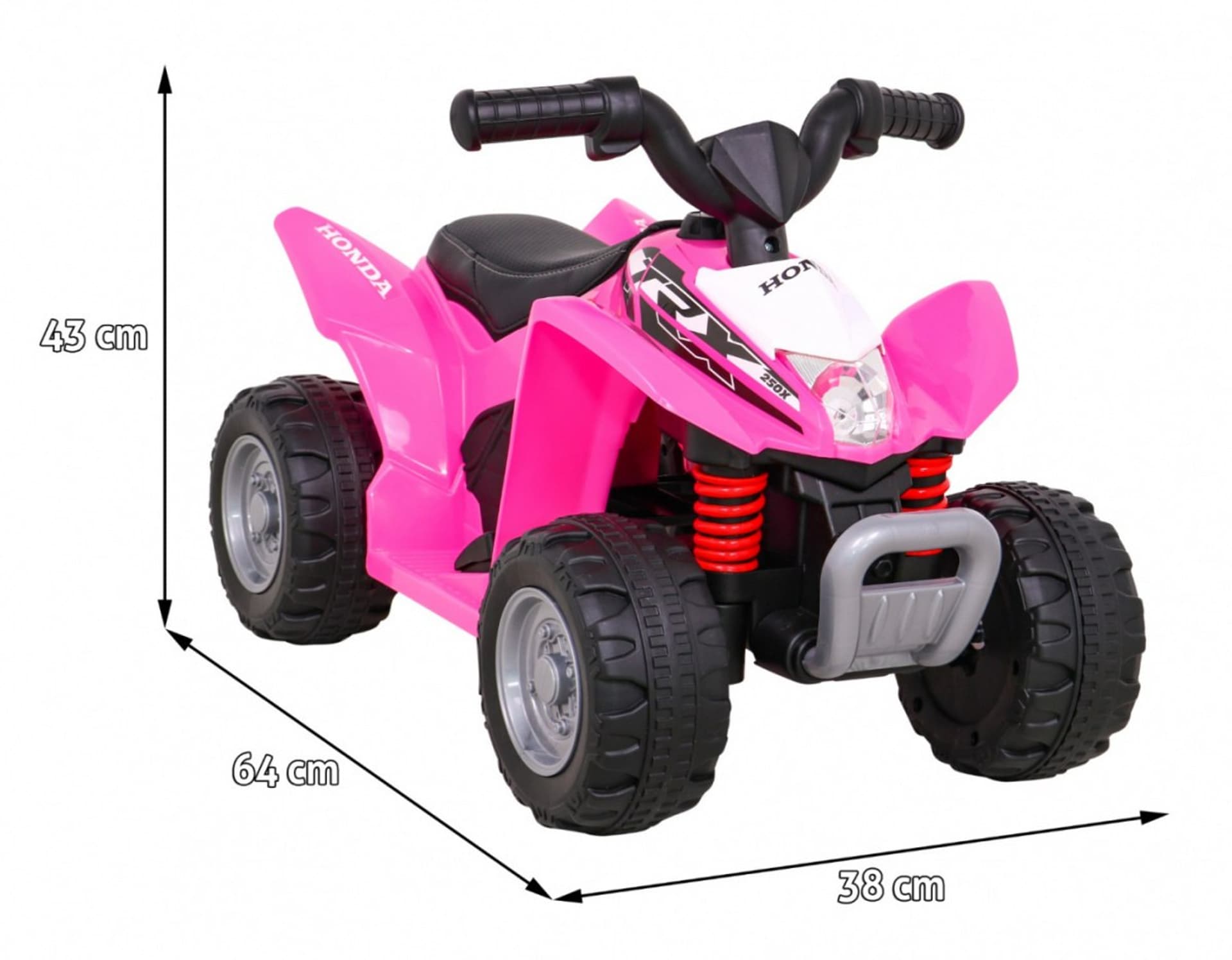 

Quad Honda 250X TRX na akumulator Różowy + Klakson + LED + Ekoskóra