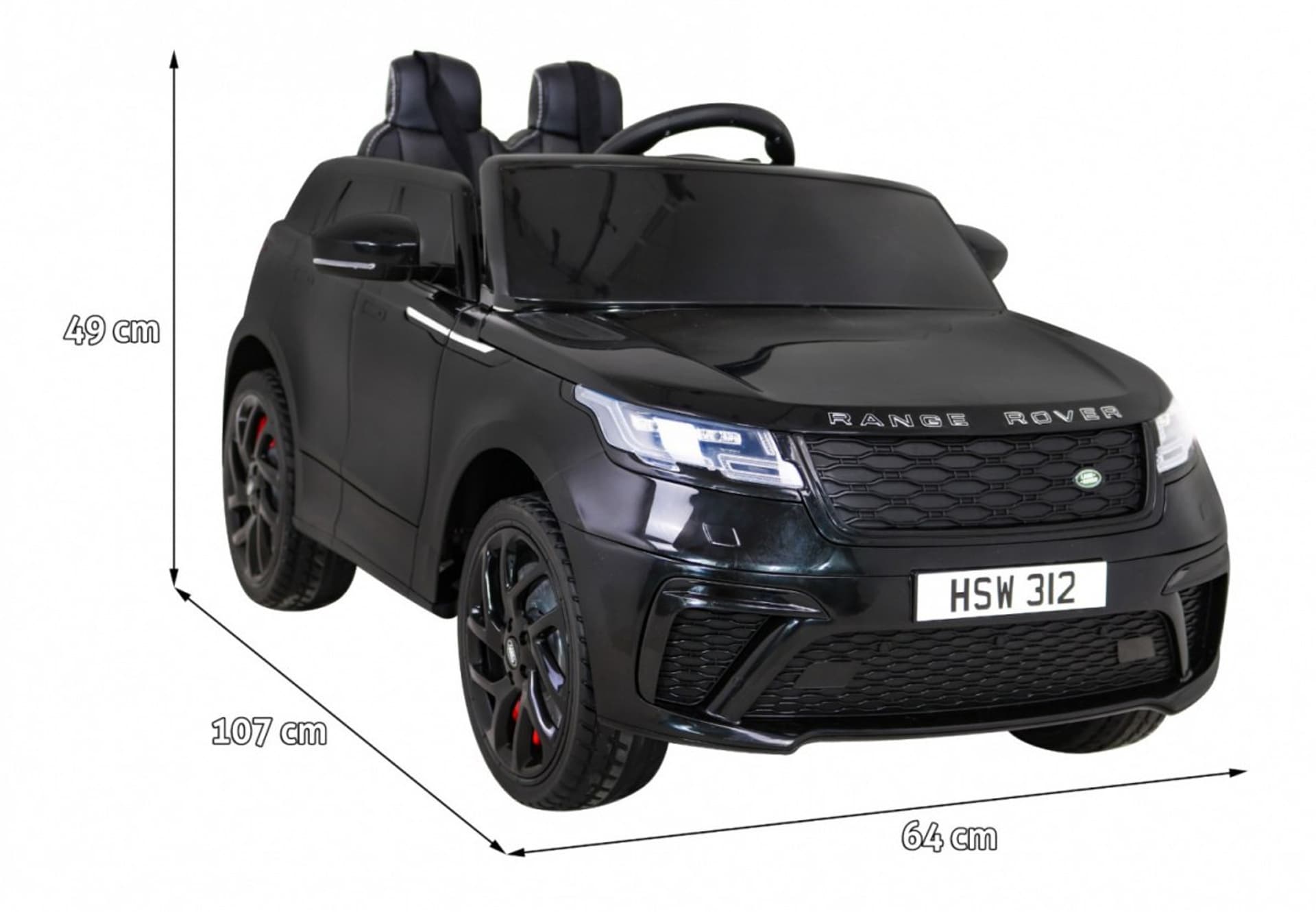 

Range Rover Velar na akumulator Czarny + Pilot + EVA + Wolny Start + MP3 LED