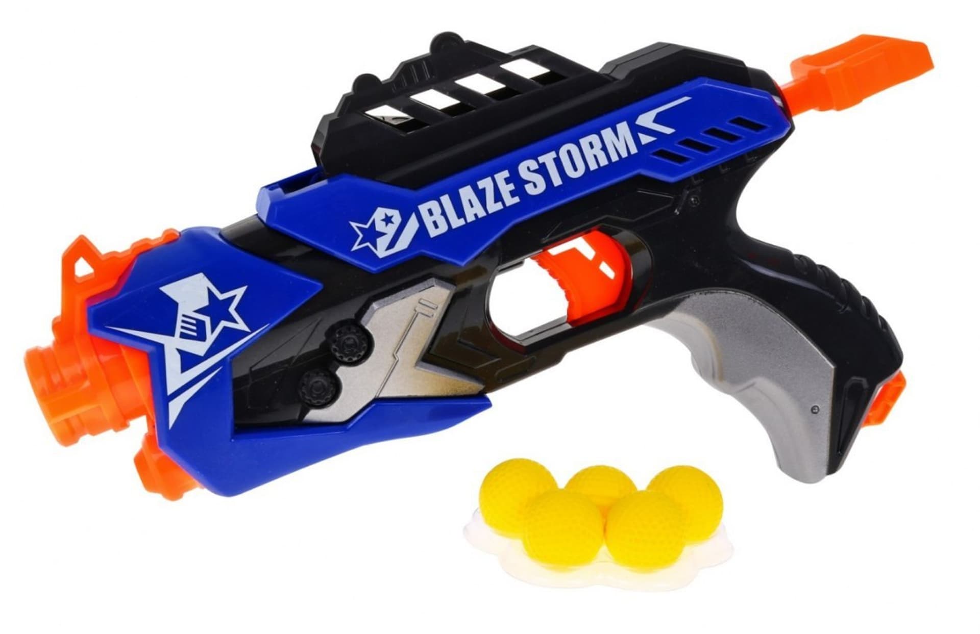 

Sprężynowy Pistolet dla dzieci 8+ Blaze Storm 5 pocisków Kulek z pianki + Ręczny mechanizm