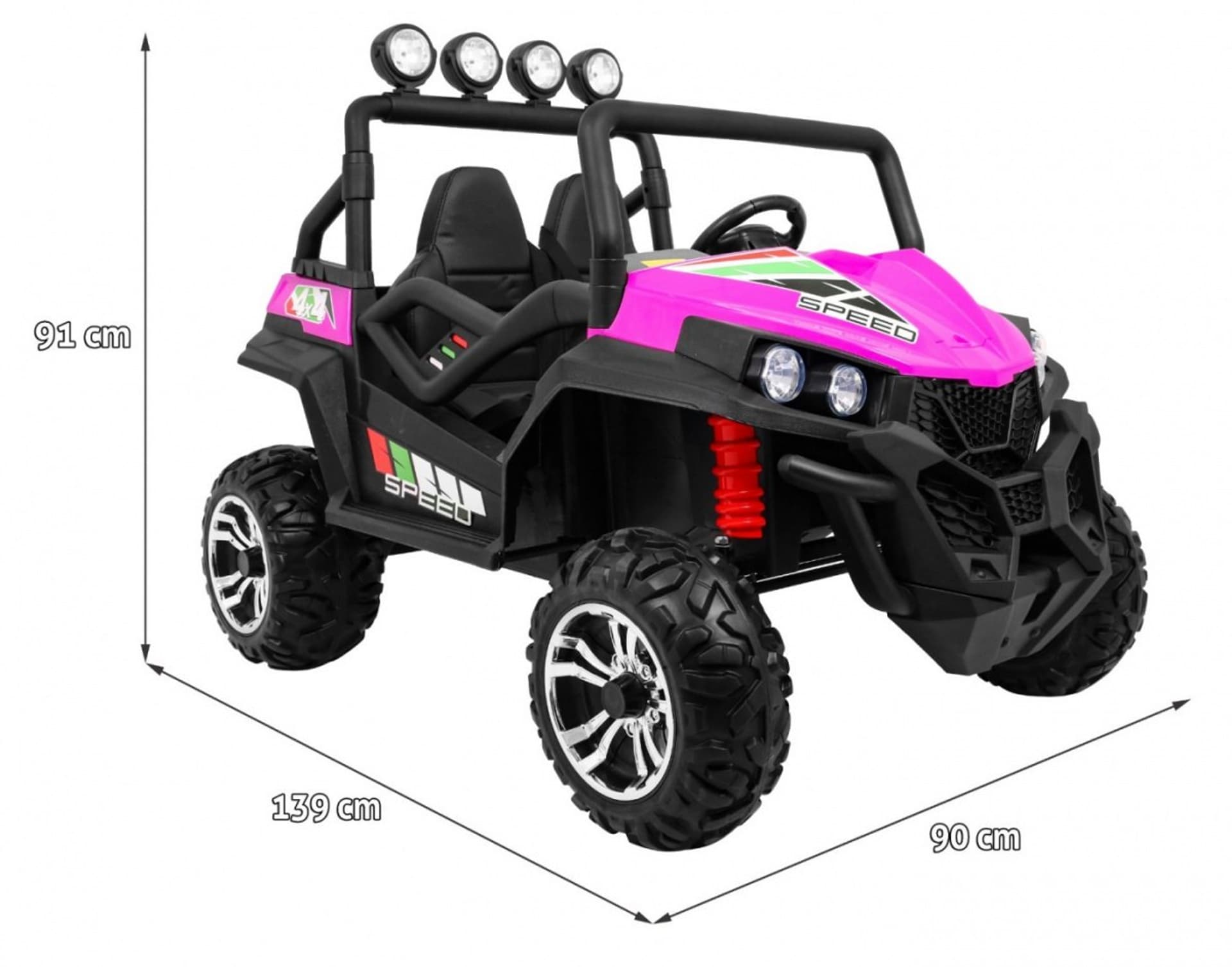 

Terenowe Grand Buggy Lift dla dzieci Różowy + Napęd 4x4 + Pilot + Bagażnik + Radio MP3 + LED