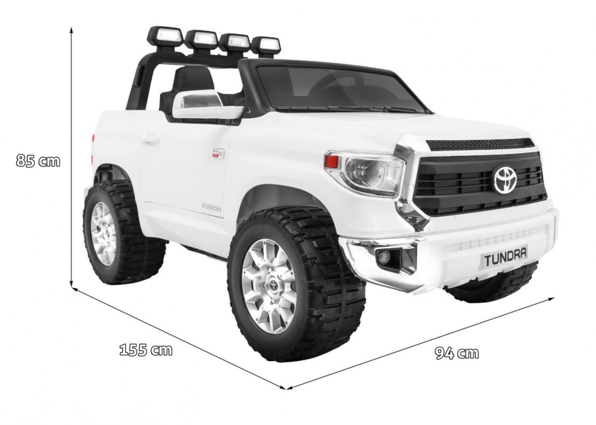 

Toyota Tundra XXL dla dzieci Biały + Pilot + Bagażnik + LED + Audio + EVA + Wolny Start