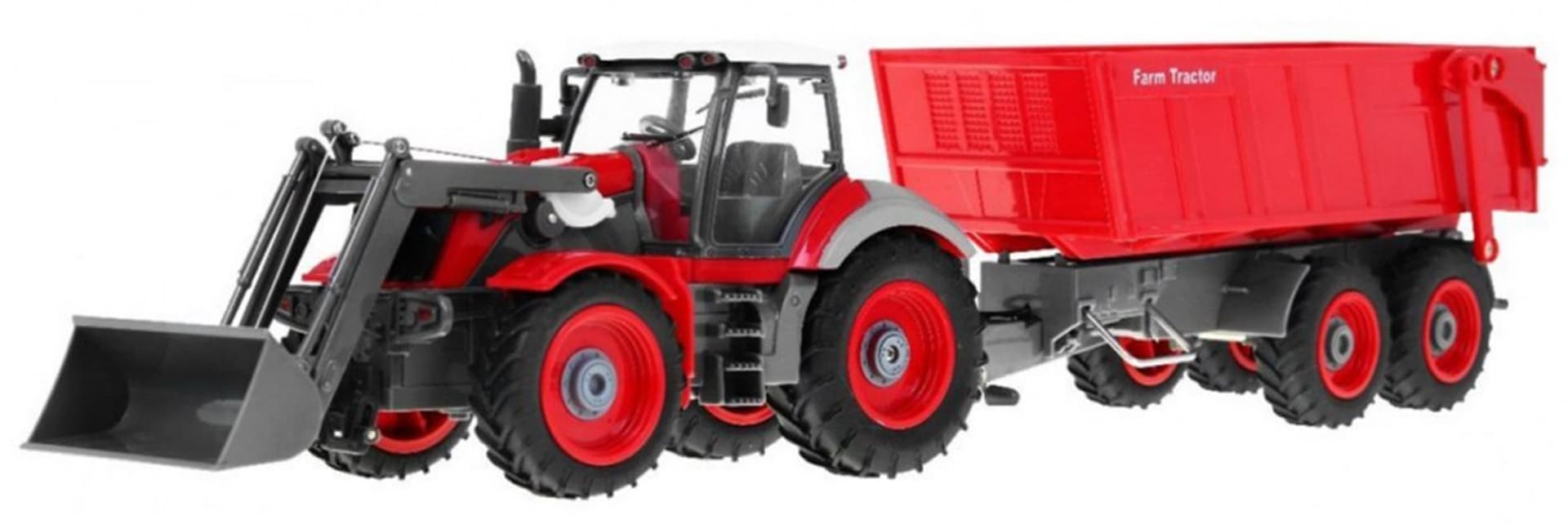 

Traktor z koparką i przyczepą dla dzieci 3+ Zdalnie sterowany + Ruchome elementy Czerwony