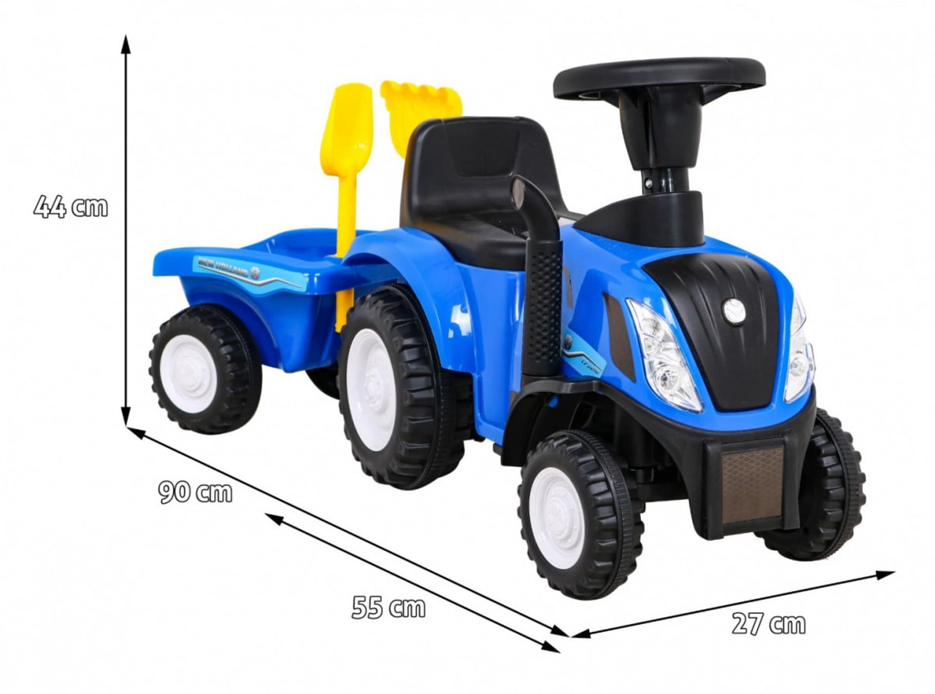 

Traktor z przyczepą New Holland T7 Jeździk dla dzieci + Akcesoria + Dźwięki + LED