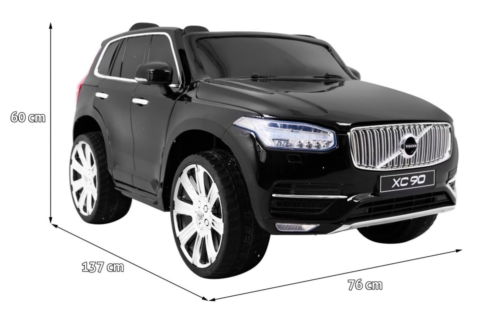 

Volvo XC90 na akumulator dla dzieci Czarny + Pilot + Bagażnik + EVA + Wolny Start + Radio MP3 + LED