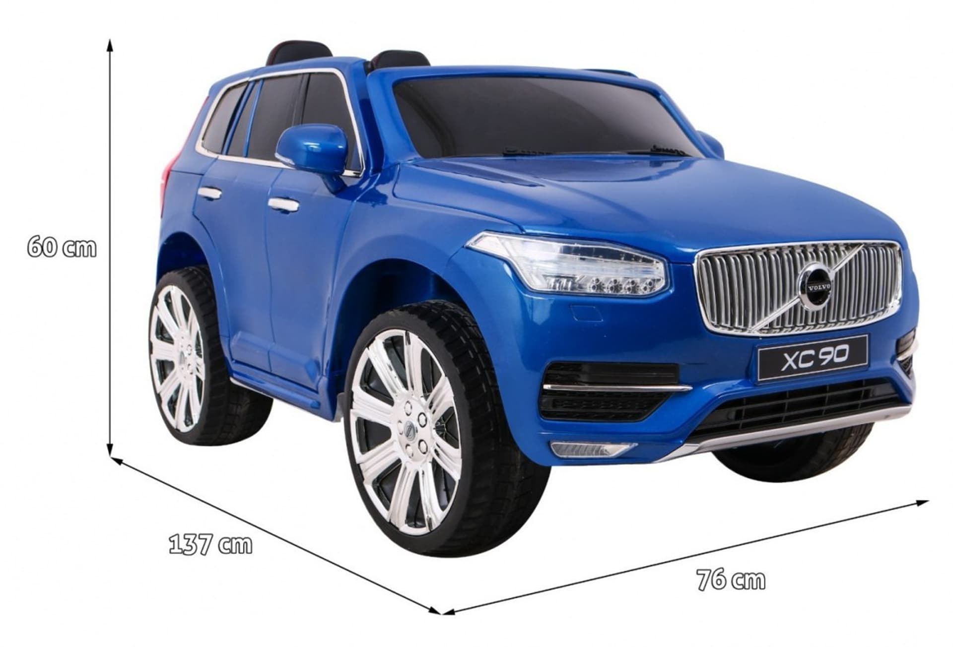 

Volvo XC90 na akumulator dla dzieci Lakier Niebieski + Pilot + Bagażnik + EVA + Wolny Start + Radio MP3 + LED