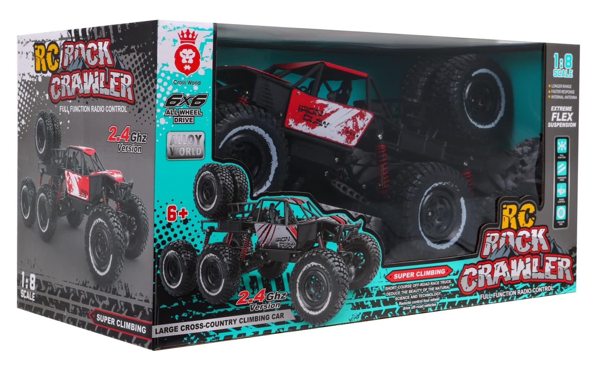 

Zdalnie sterowany Crawler Rock 1:8 dla dzieci 6+ Pilot 2,4 GHz + zapasowe koła