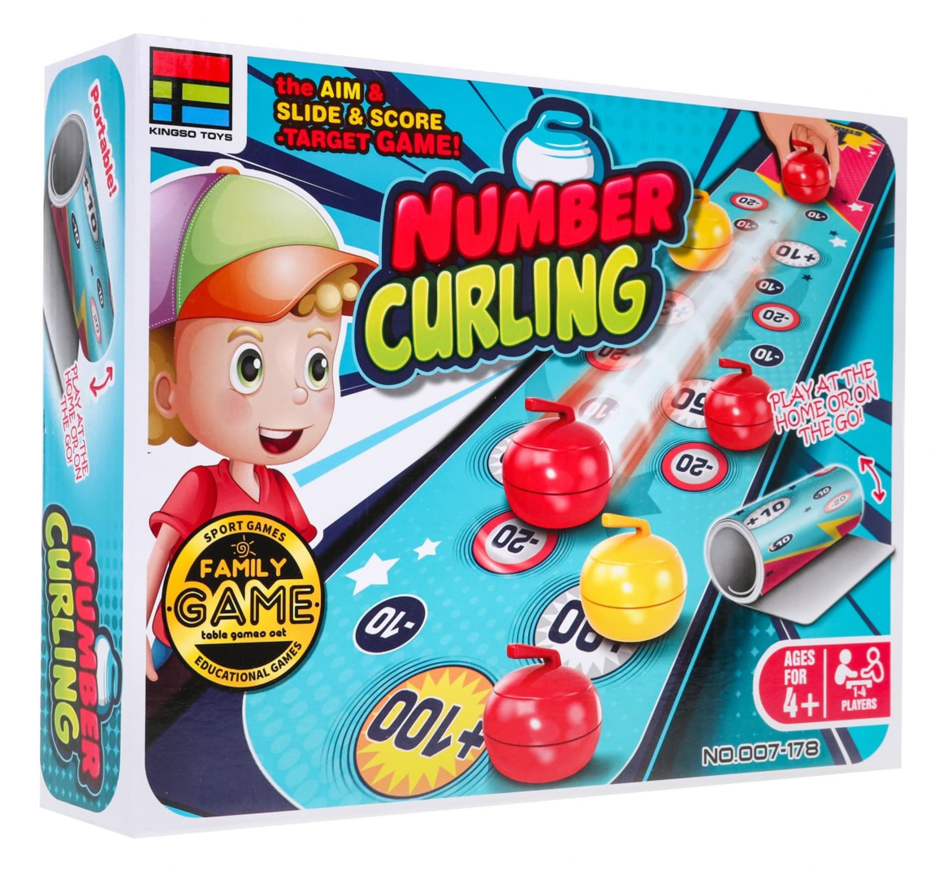 

Zespołowa gra zręcznościowa "Curling na Punkty" dla dzieci 4+ Mata kamienie